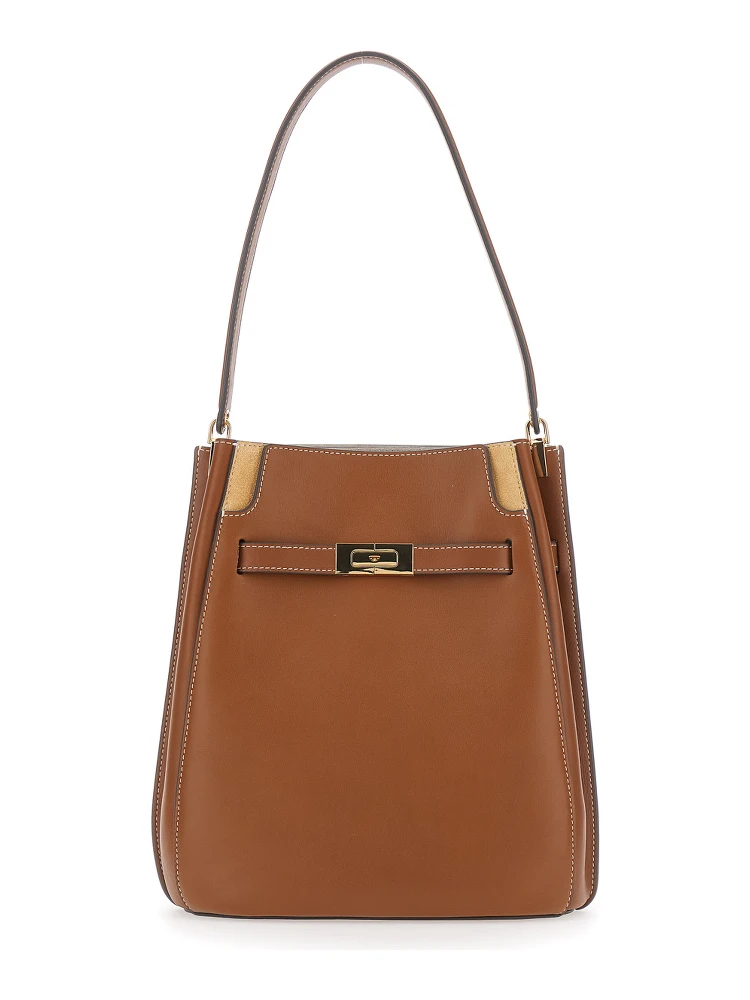 Lee Radziwill Brown Shoulder bag with Buckle Closure in Leather for Women