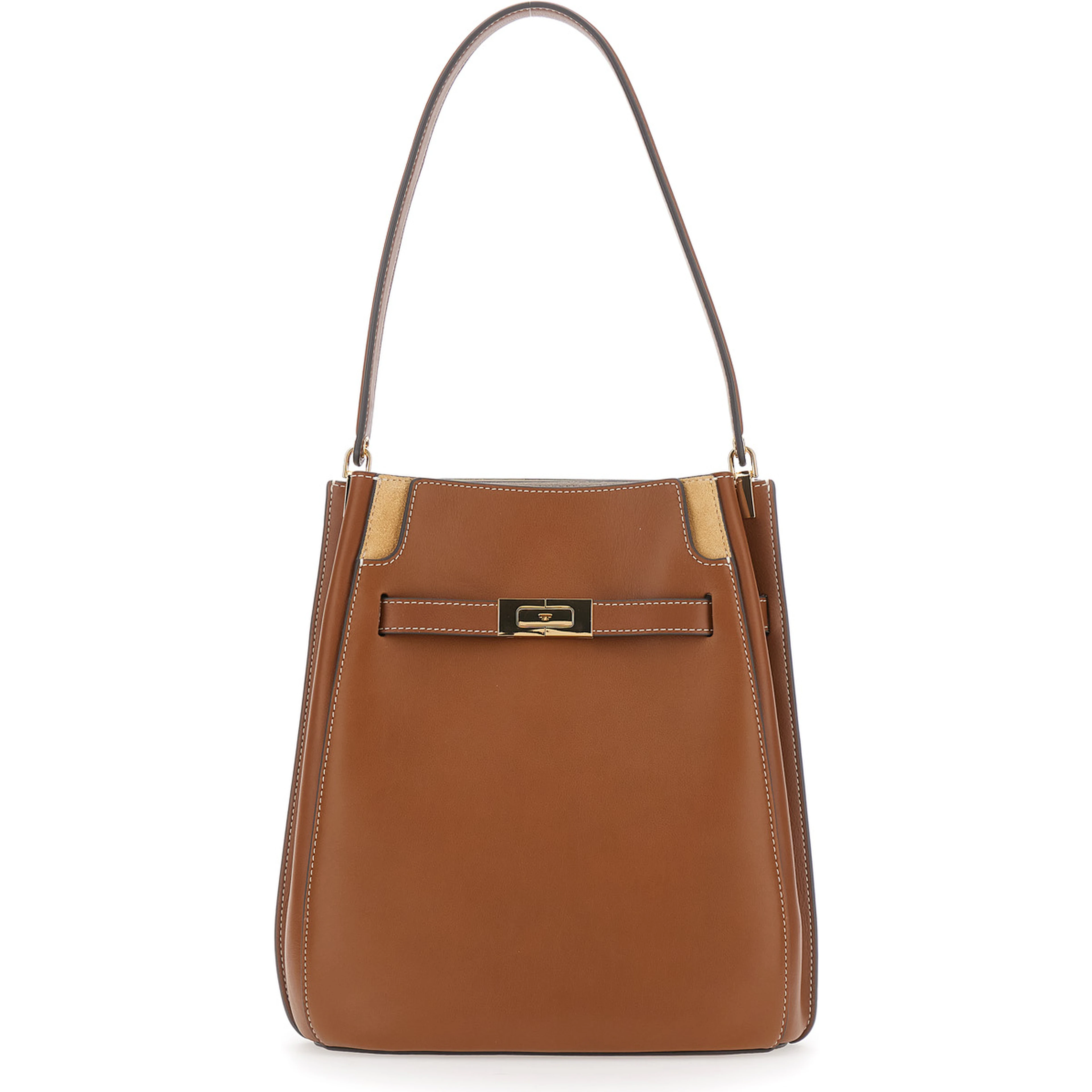 Lee Radziwill Brown Shoulder bag with Buckle Closure in Leather for Women