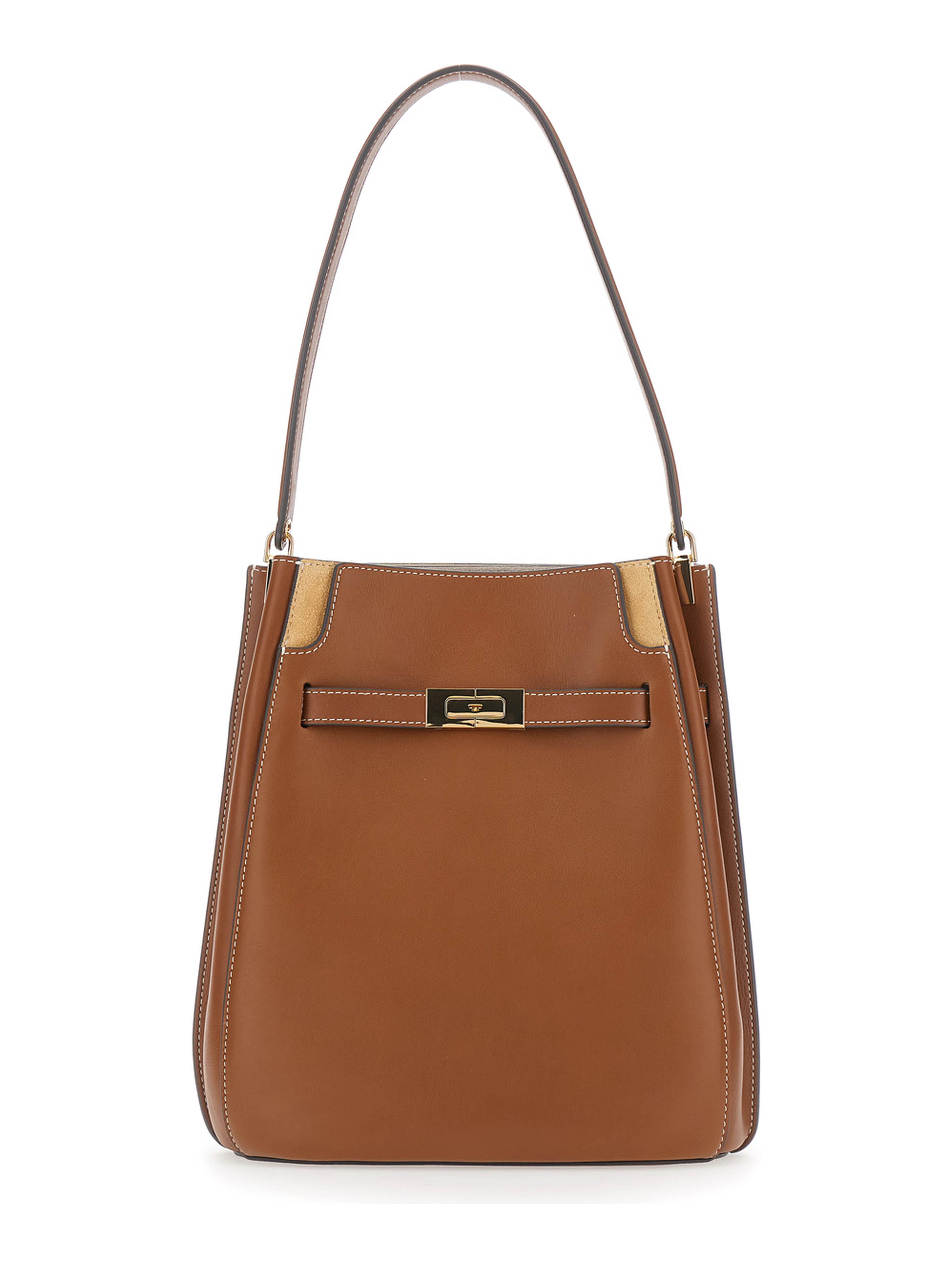 Lee Radziwill Brown Shoulder bag with Buckle Closure in Leather for Women