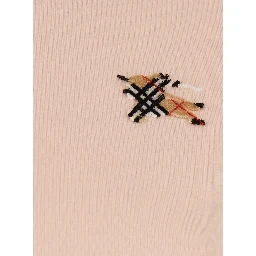 pink T-shirt with embroidered EKD logo on the front in cotton for women
