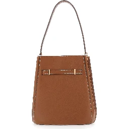 Lee Radziwill Brown Shoulder bag with Buckle Closure in Leather for Women