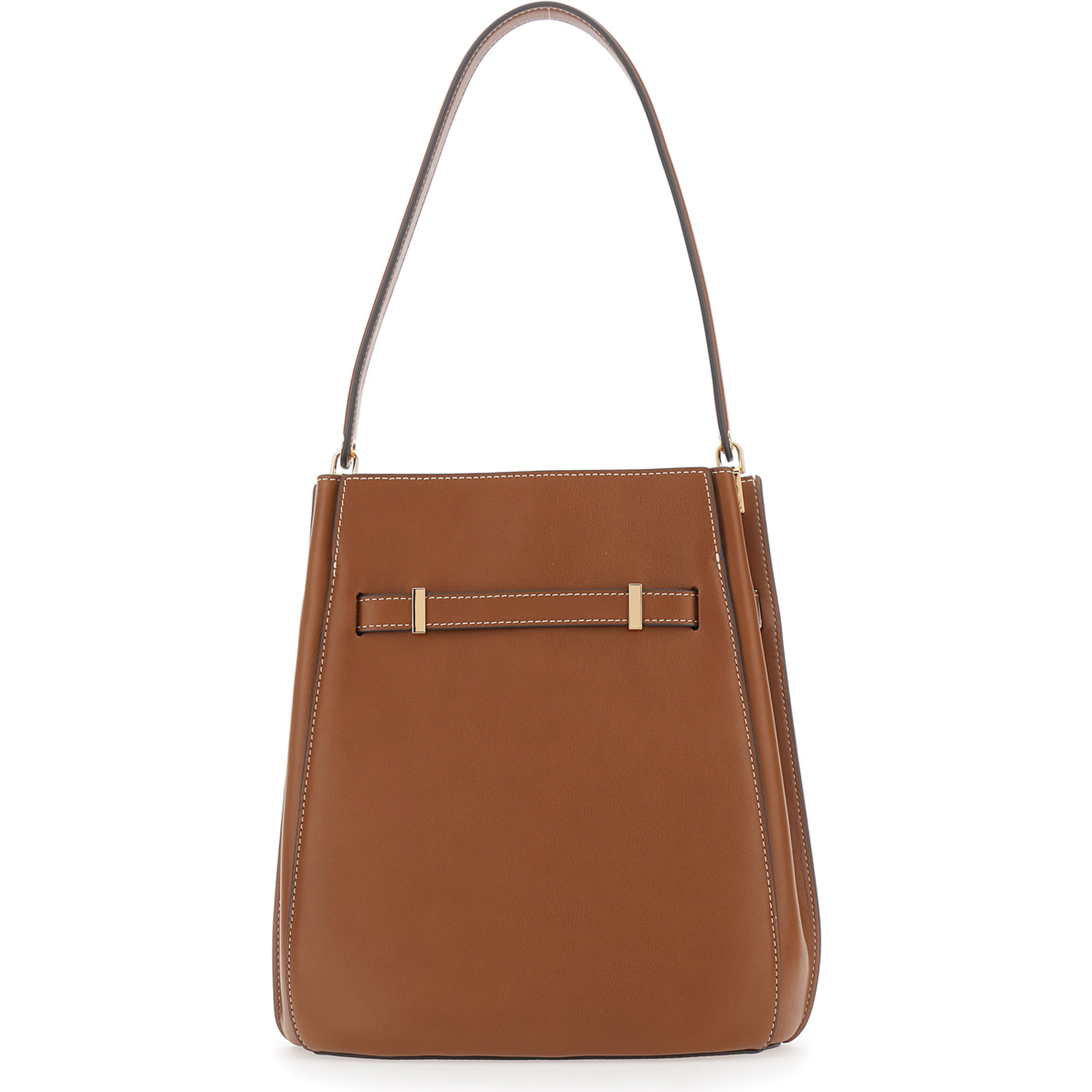 Lee Radziwill Brown Shoulder bag with Buckle Closure in Leather for Women