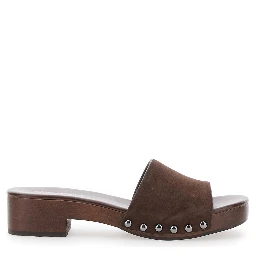 CAMBRIE TURQUOISE Sandals with Brown Leather Crossed Straps for Women