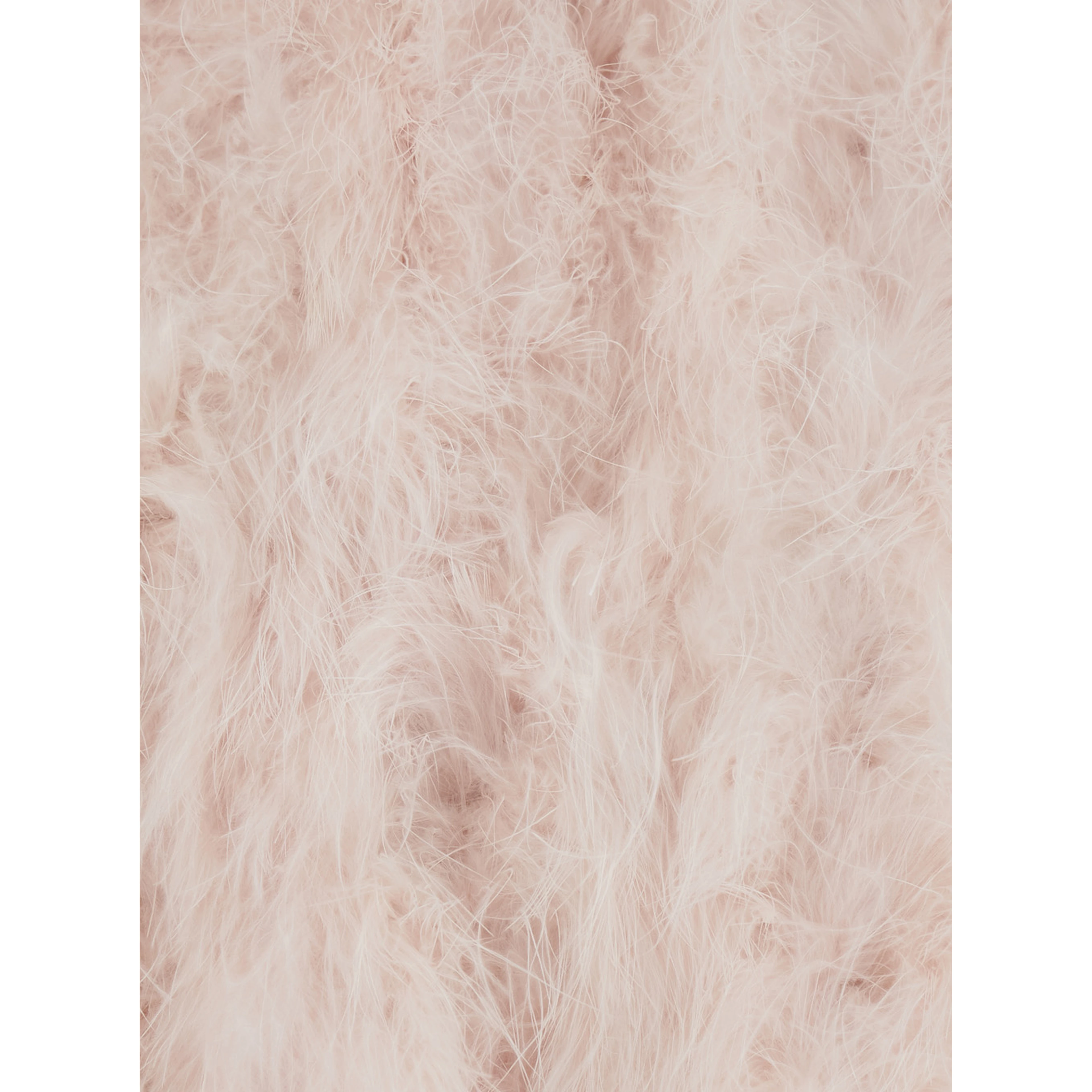 White Short shearling jacket with round collar and three-quarter sleeves in fur for women