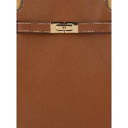Lee Radziwill Brown Shoulder bag with Buckle Closure in Leather for Women