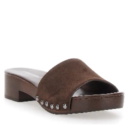 CAMBRIE TURQUOISE Sandals with Brown Leather Crossed Straps for Women