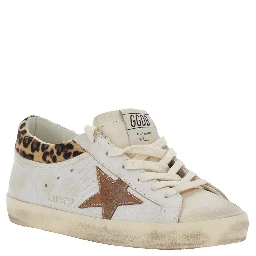 Sneaker Super Star Low Top with Star Patch on the Side and Animal Print on the Back in White Leather for Women