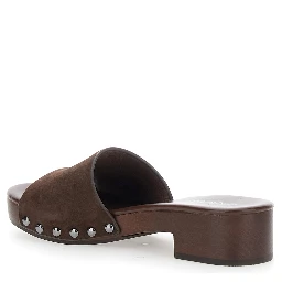 CAMBRIE TURQUOISE Sandals with Brown Leather Crossed Straps for Women