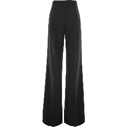 Extra Brown Trousera with Side Pockets in Stretch Wool for Women