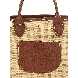 Brown Leather Handle Shopper Bag for Women
