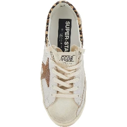 Sneaker Super Star Low Top with Star Patch on the Side and Animal Print on the Back in White Leather for Women