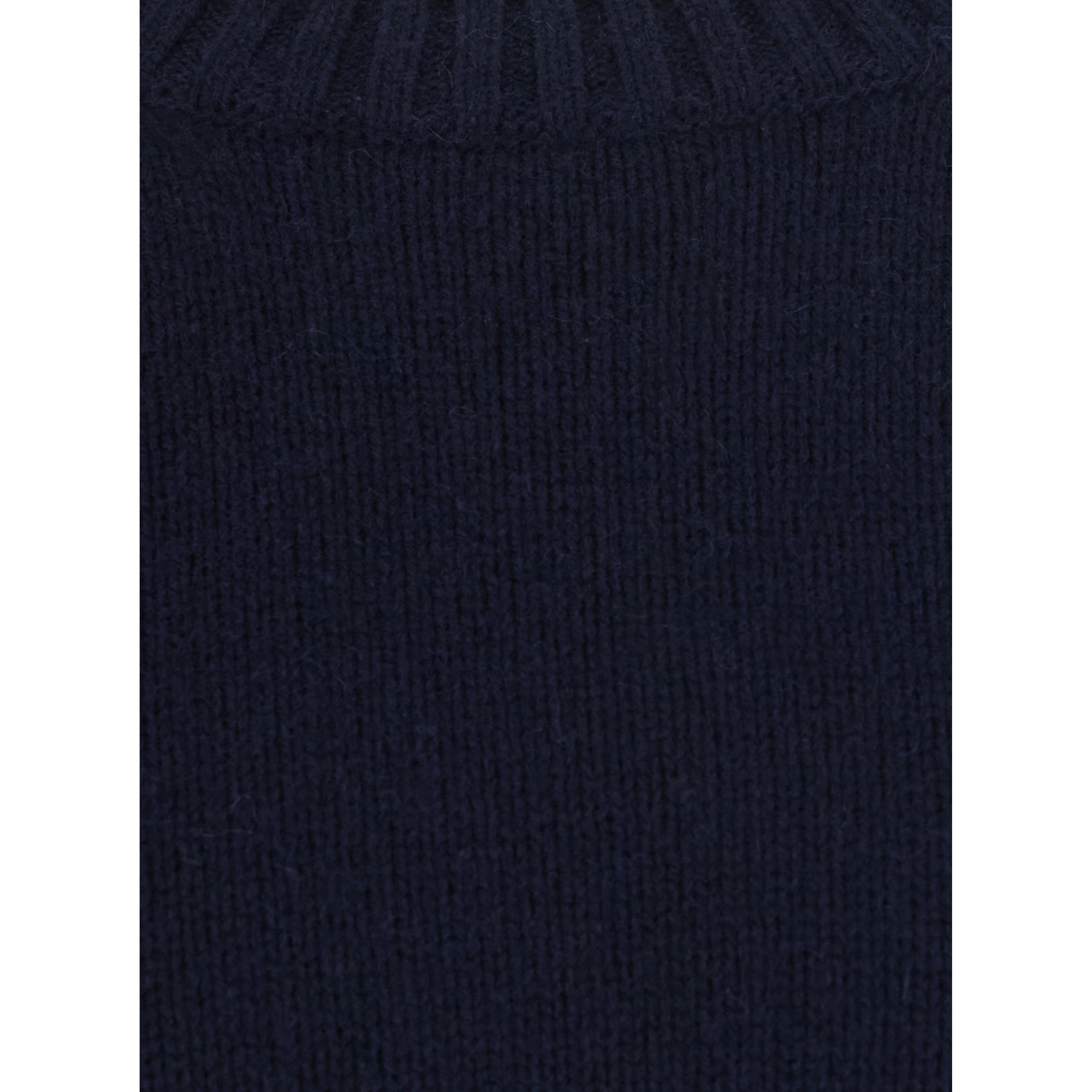 Blue Crew Neck Sweater with Long-Sleeve in Cashmere for Women