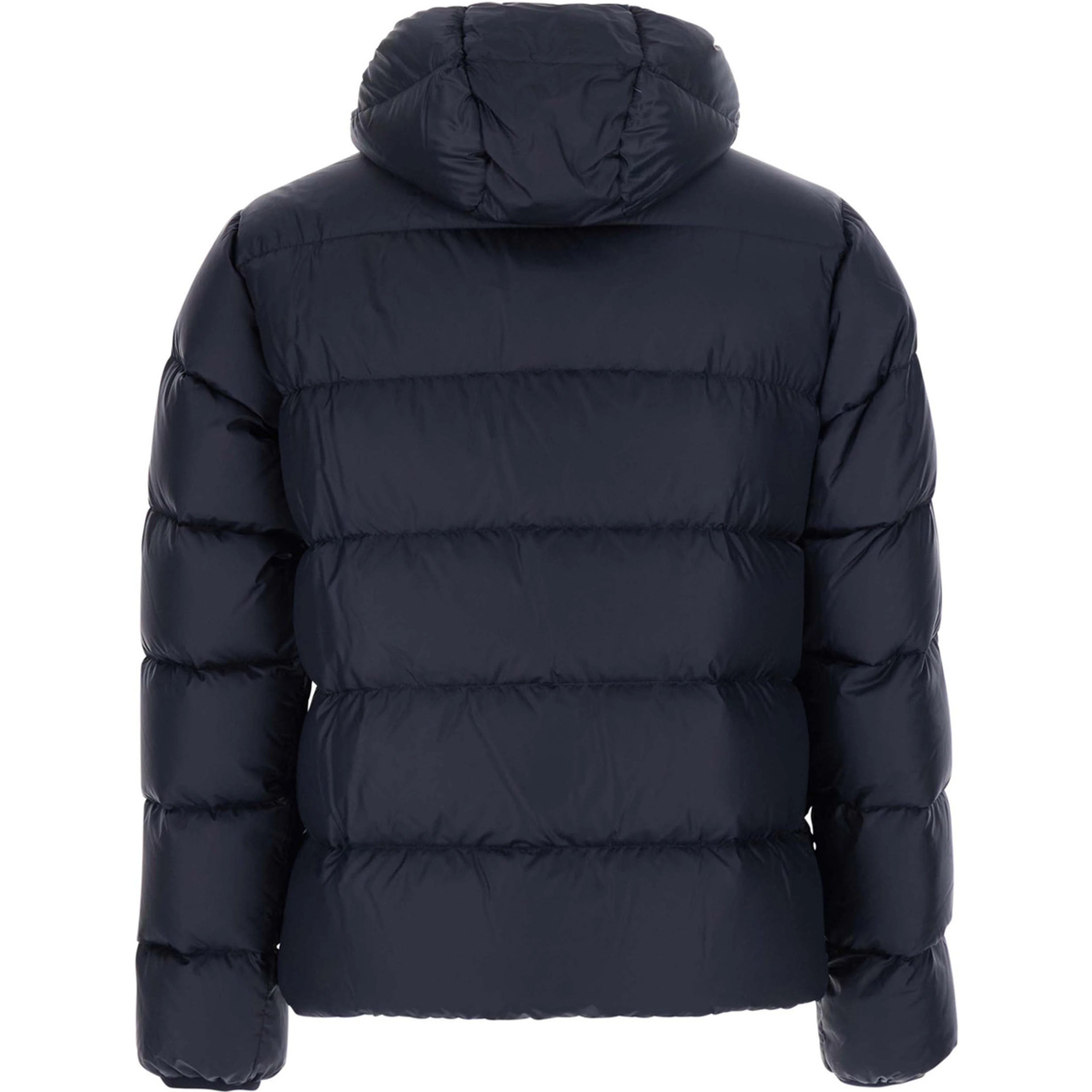 Blue Down jacket with Front Zip and Side Pockets in Tech Fabric Men