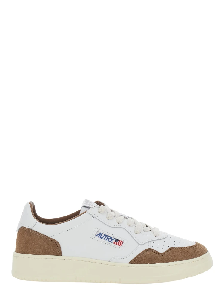 Medalist Brown Low Top Sneakers with Logo Patch on the Tongue in Suede for Men
