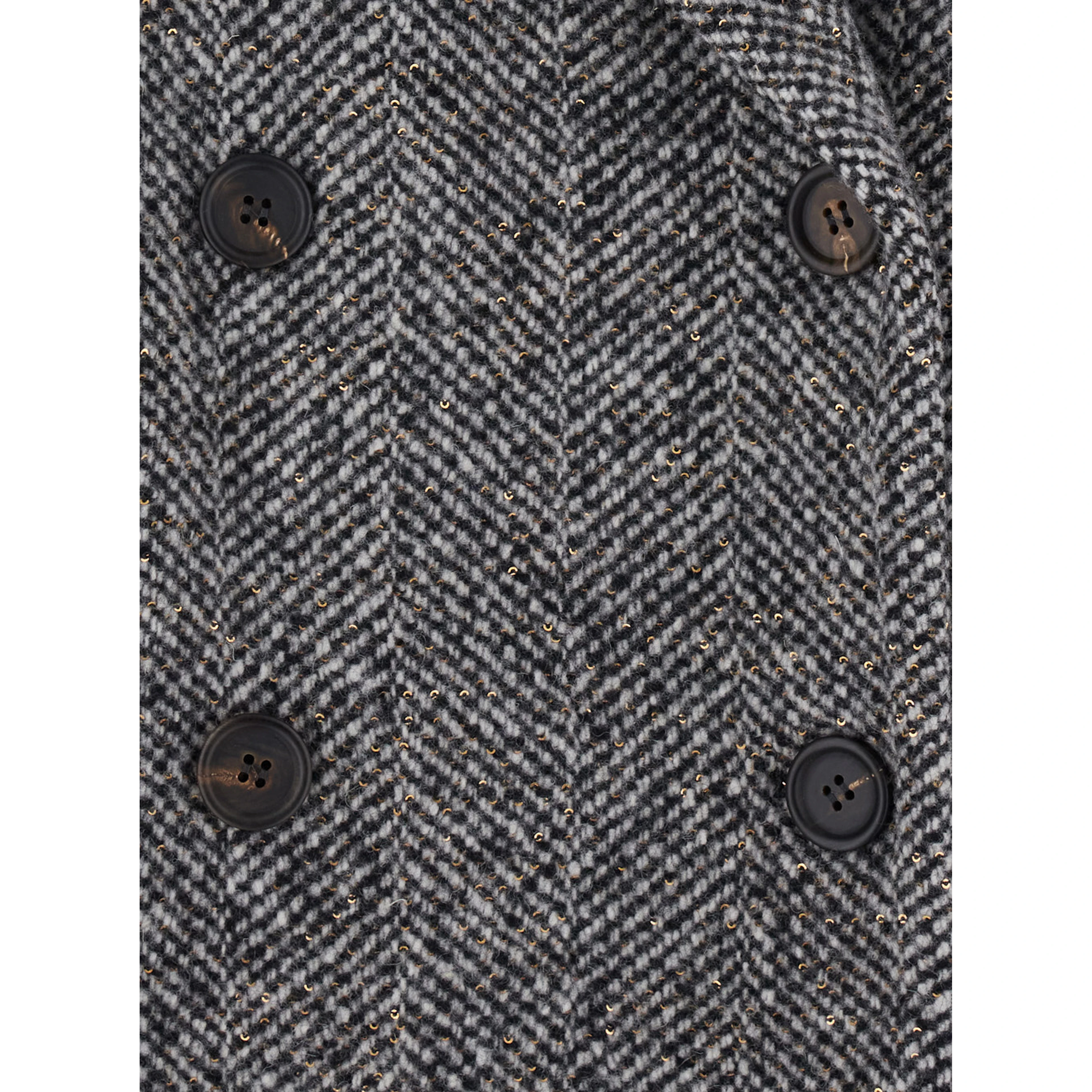 Grey Double-breasted coat with Peak revers in wool for women