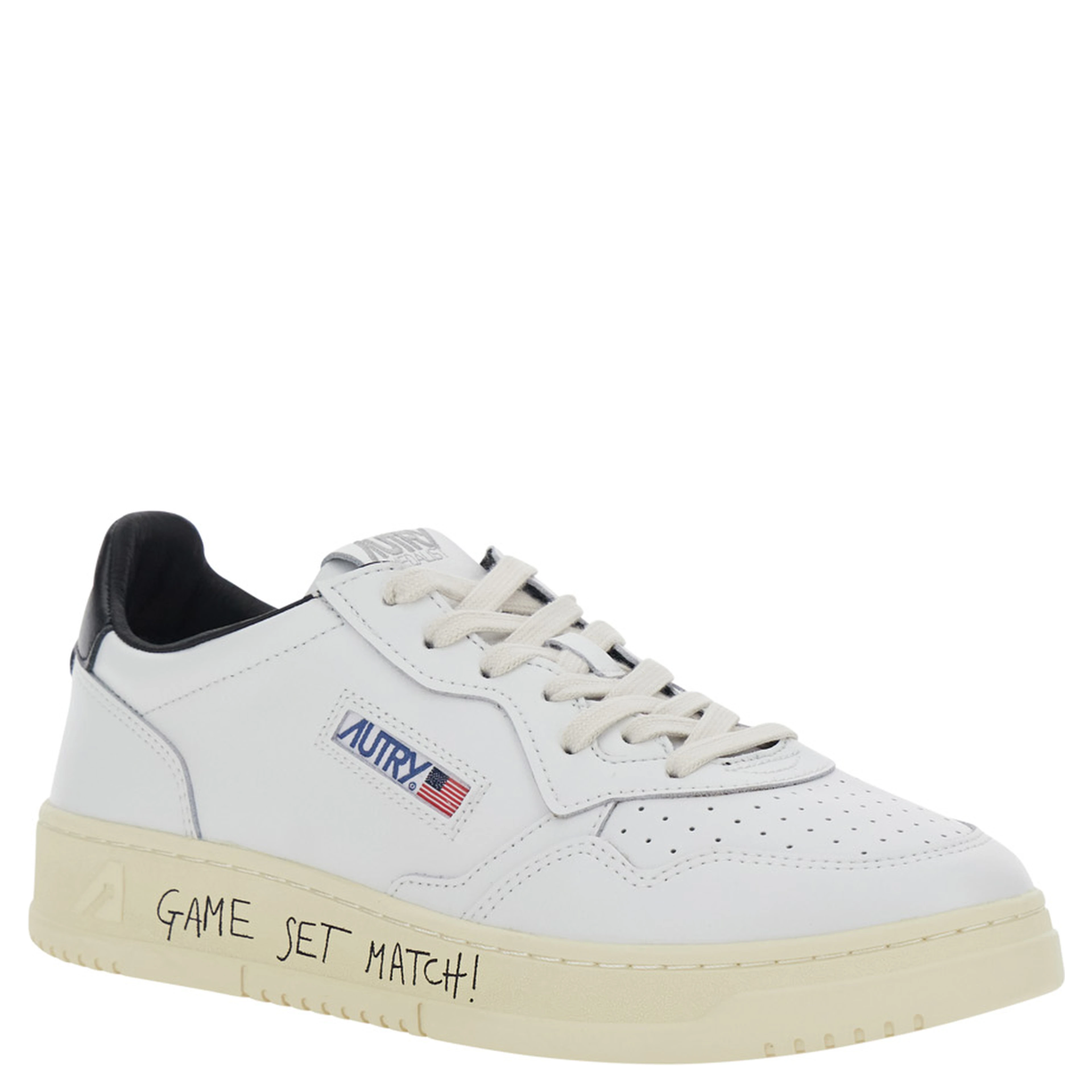 Low Sneakers Medalist Low with Logo Patch and Writing in White Leather for Men