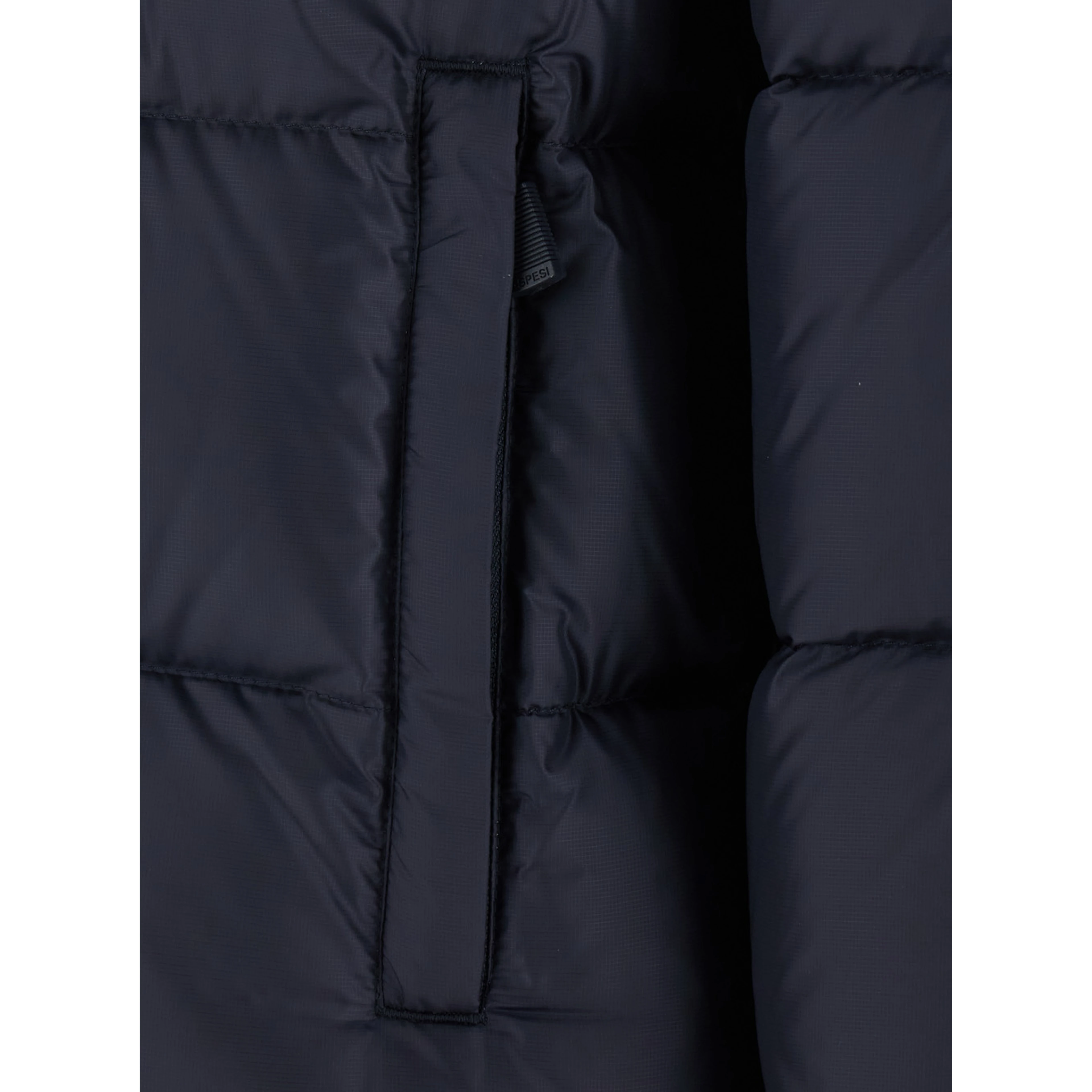 Blue Down jacket with Front Zip and Side Pockets in Tech Fabric Men