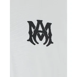 Oversized T-Shirt with Contrast Logo Print in White Cotton for Men