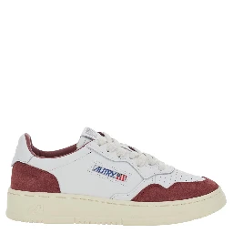 Medalist White Low Top Sneakers with Logo Patch on the Tongue in Suede for Women