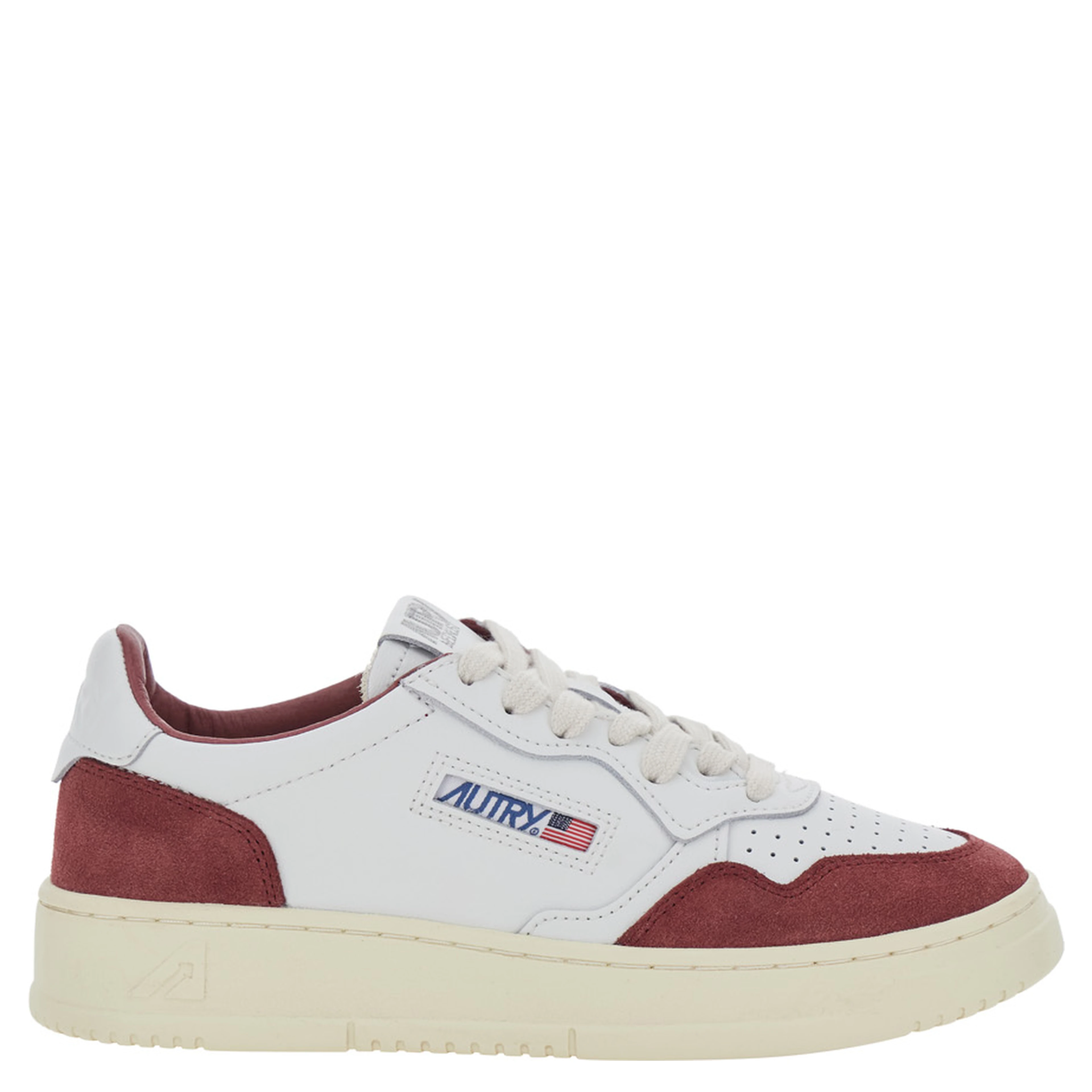 Medalist White Low Top Sneakers with Logo Patch on the Tongue in Suede for Women