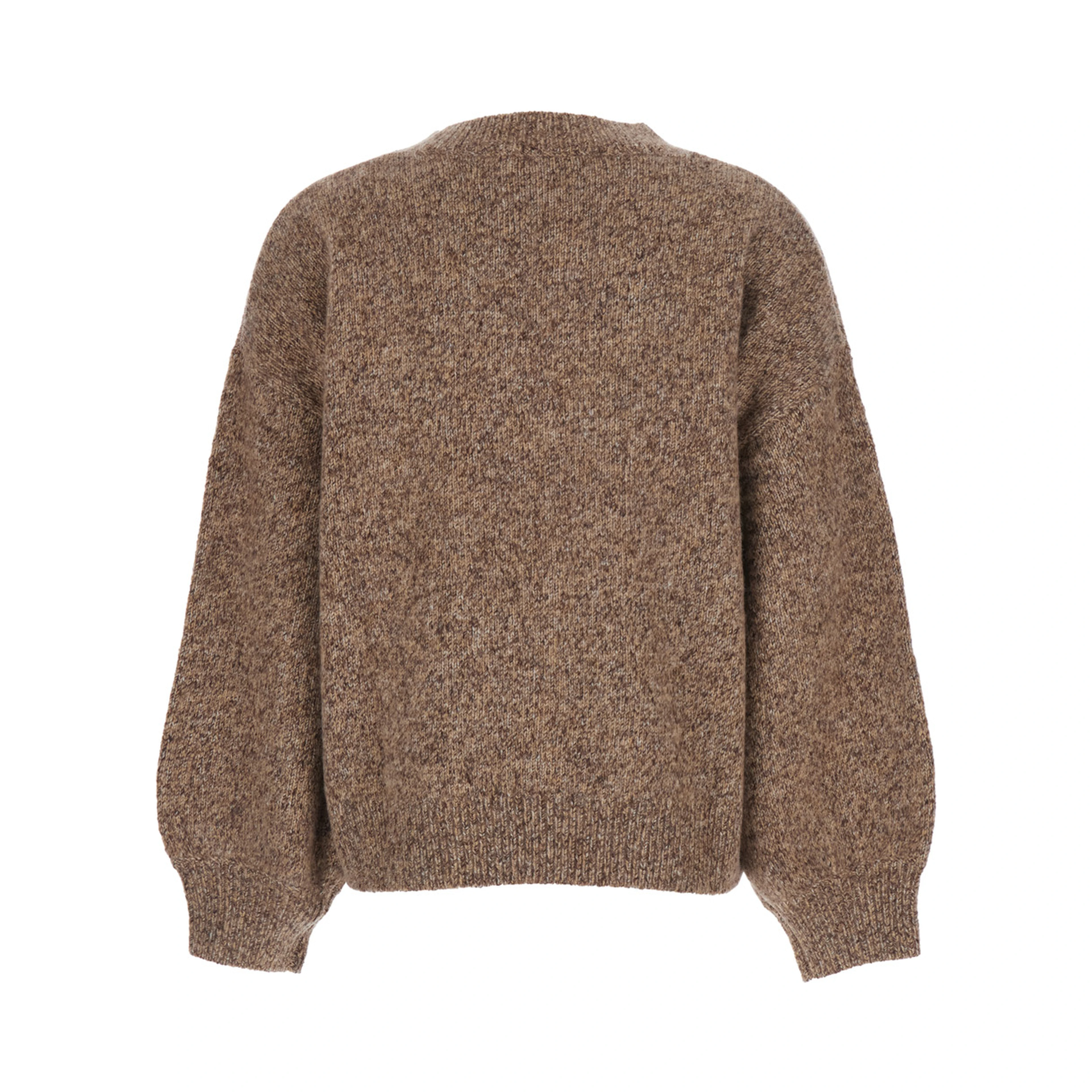 Sweater MARLED RELAXED FIT CREW NECK with round neck and long sleeves in cashmere brown unisex