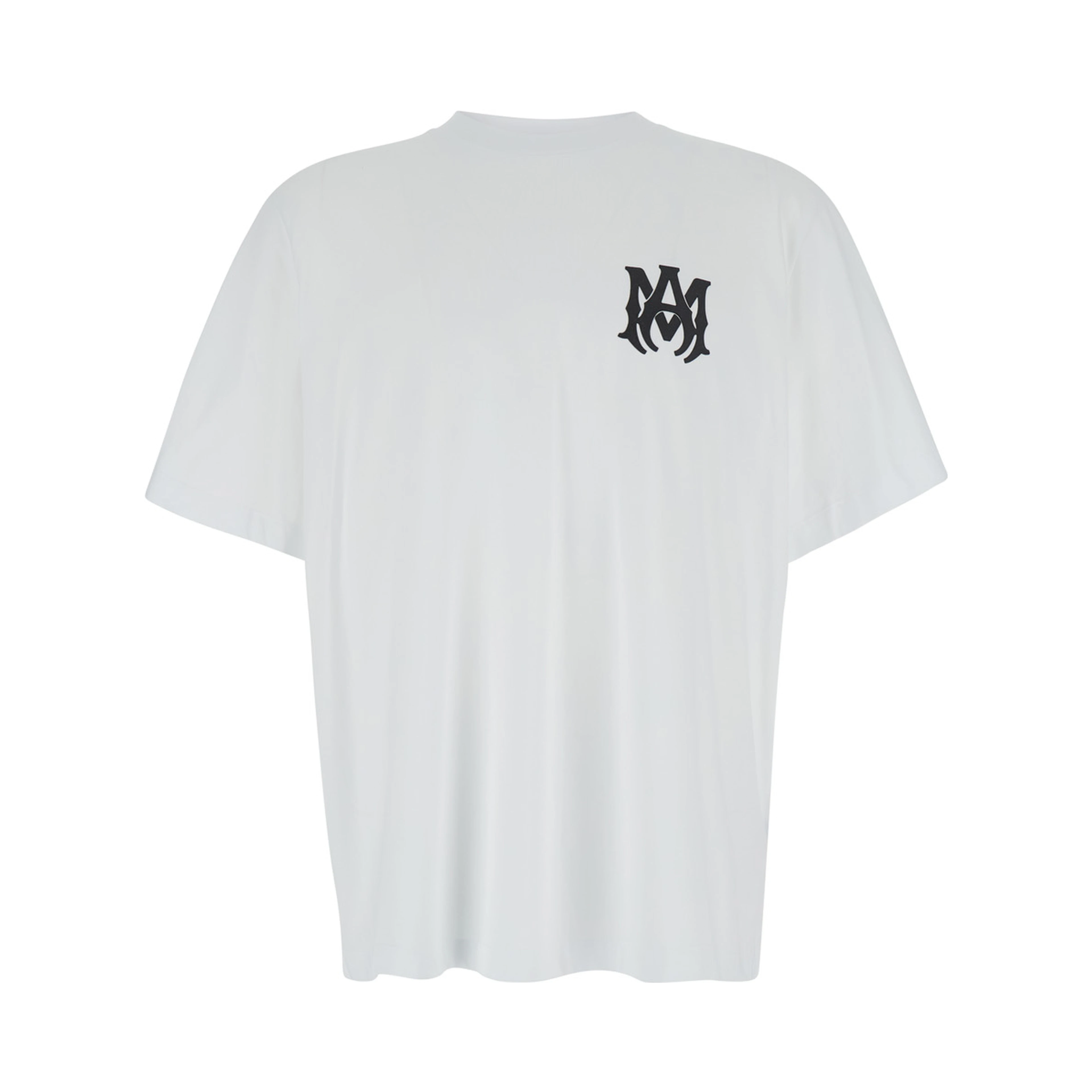 Oversized T-Shirt with Contrast Logo Print in White Cotton for Men