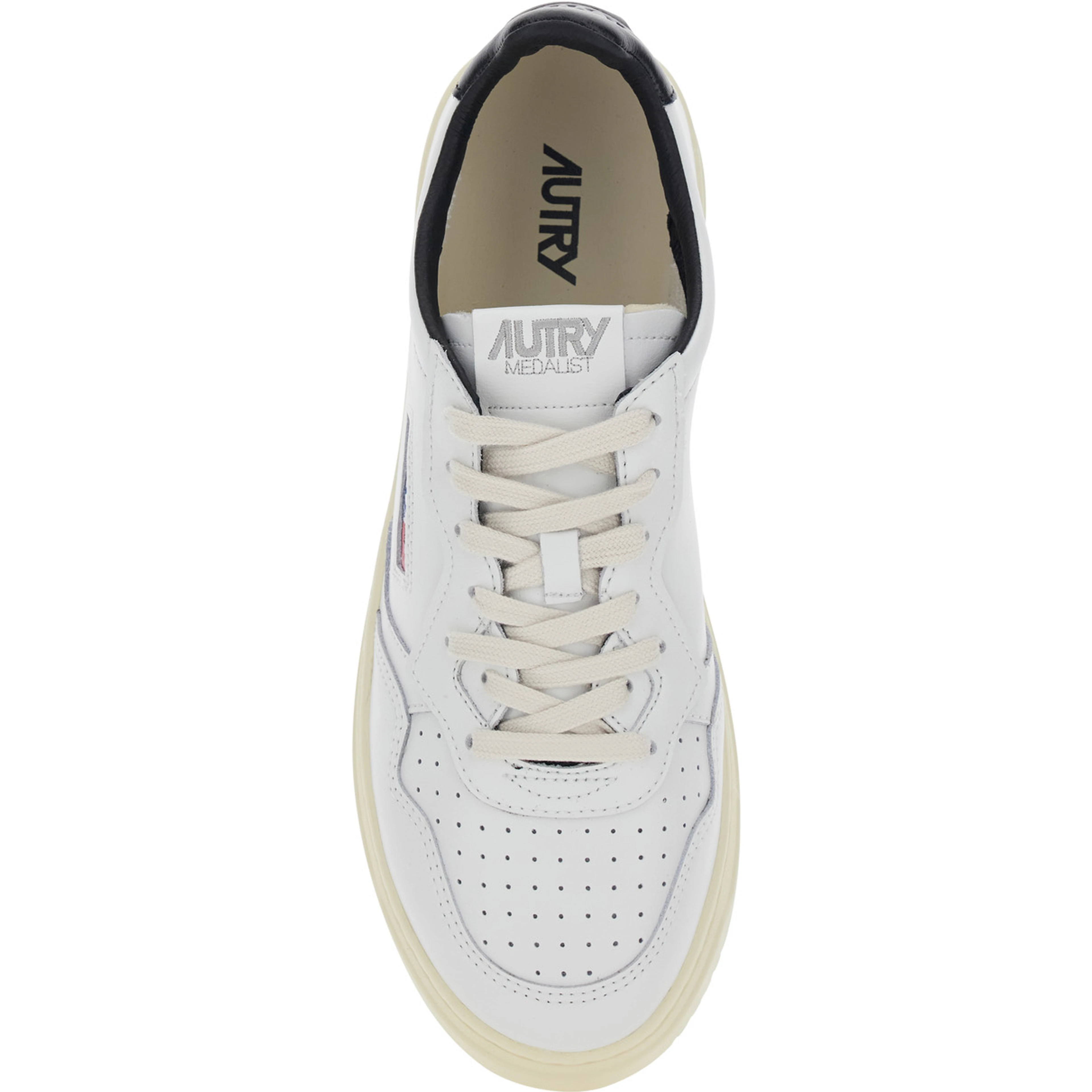 Low Sneakers Medalist Low with Logo Patch and Writing in White Leather for Men