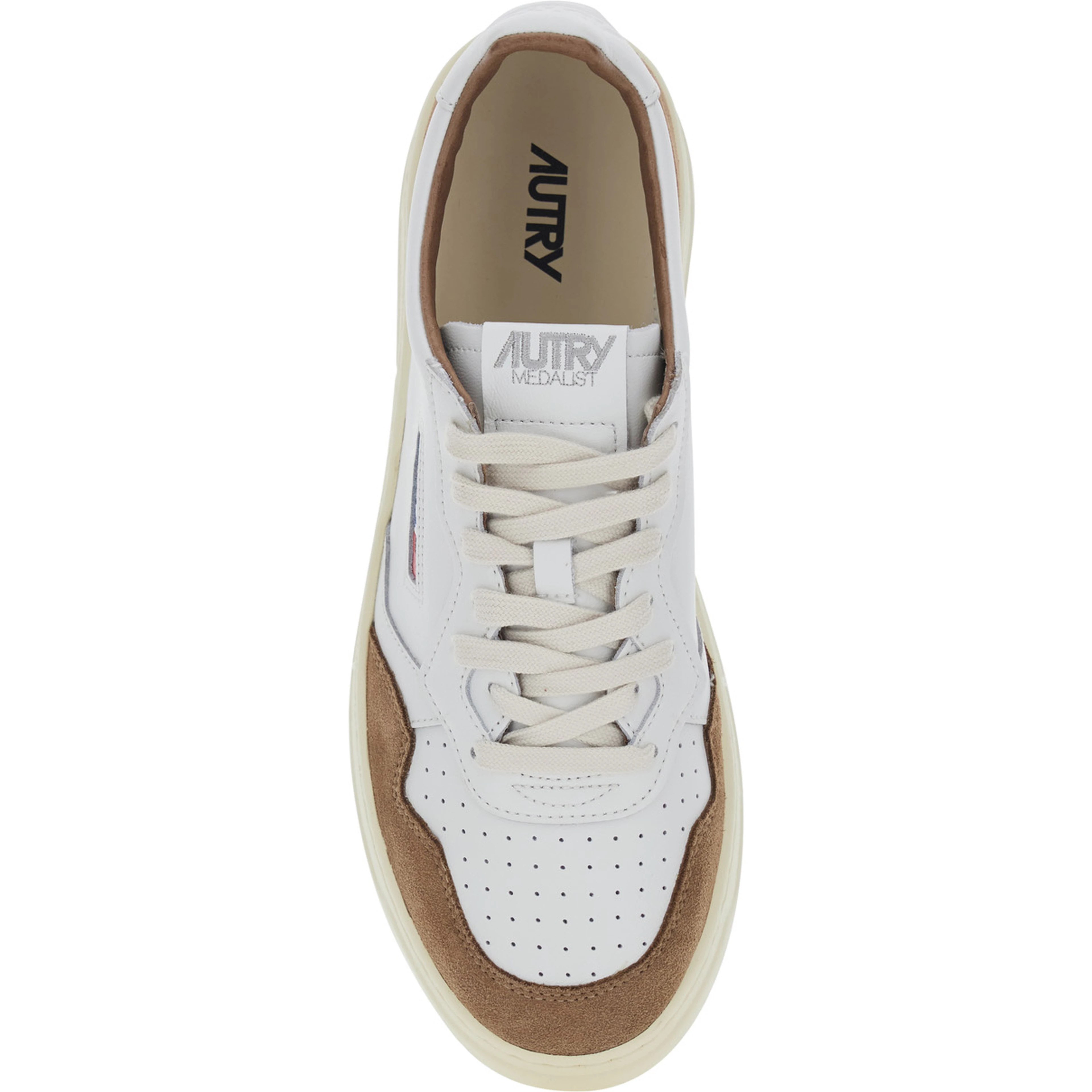 Medalist Brown Low Top Sneakers with Logo Patch on the Tongue in Suede for Men
