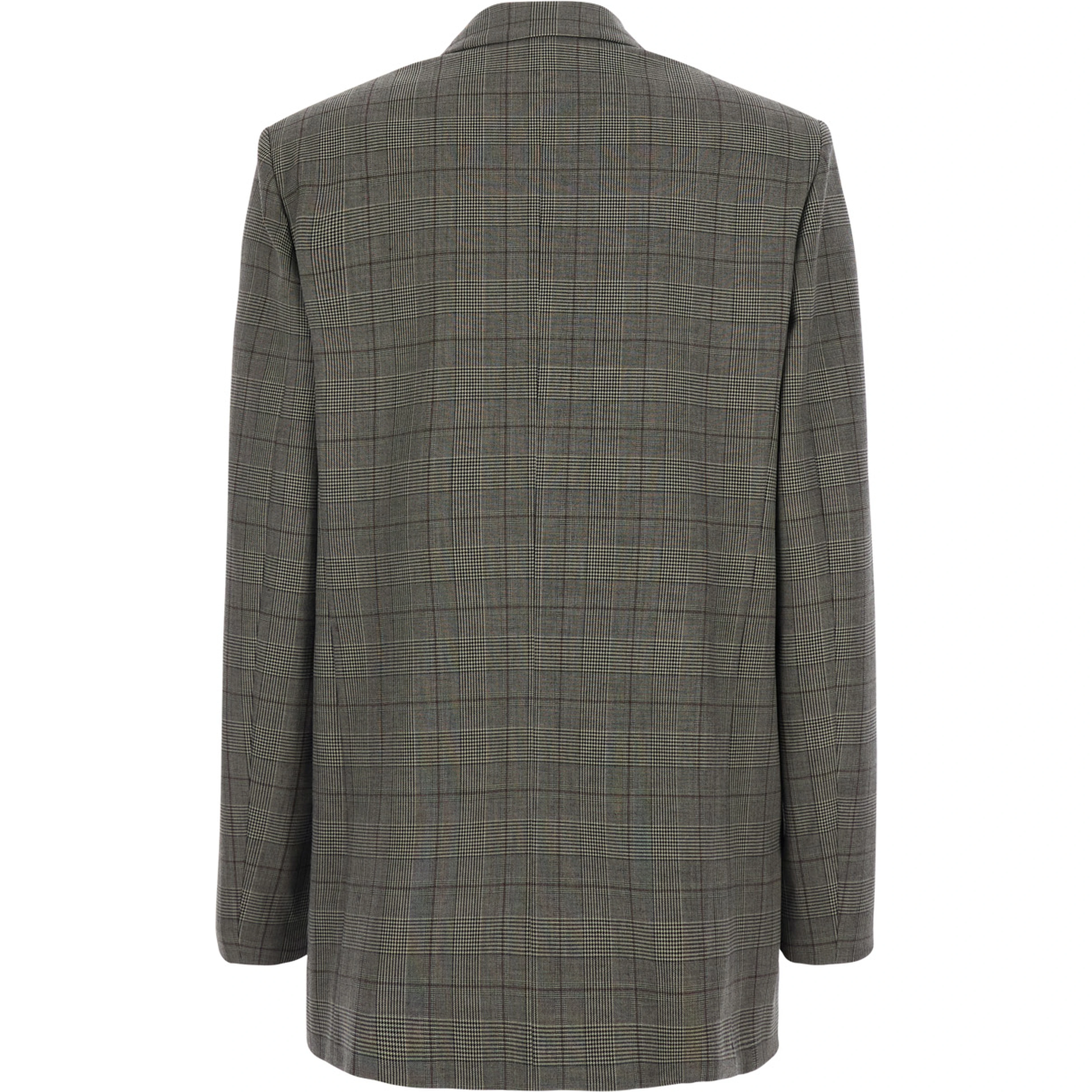 Grey Jacket with Peak revers and all-over stripes Motif in Wool Blend for women
