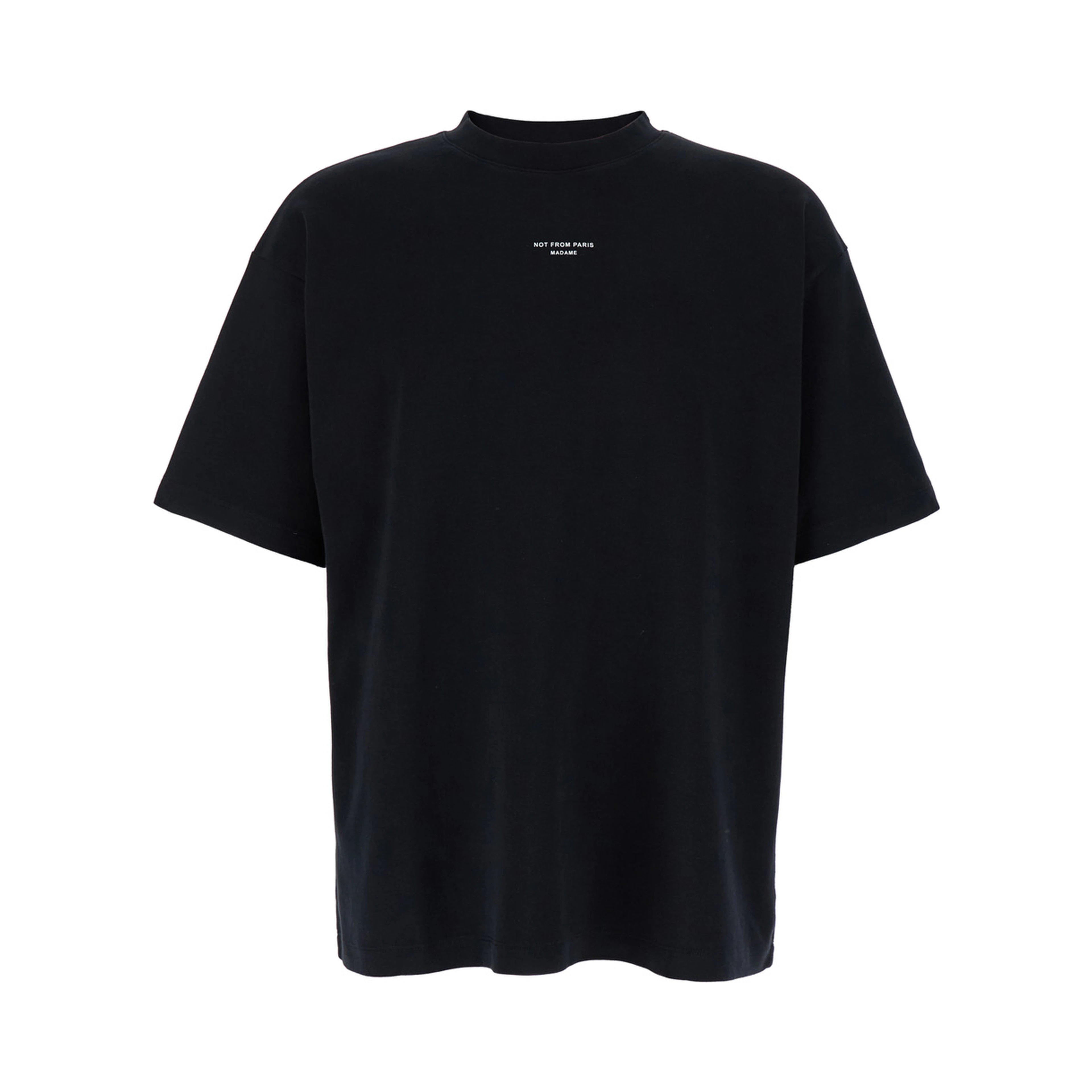 T-Shirt Le T-Shirt Slogan Classique with Slogan Print on the Front in Black Cotton for Men