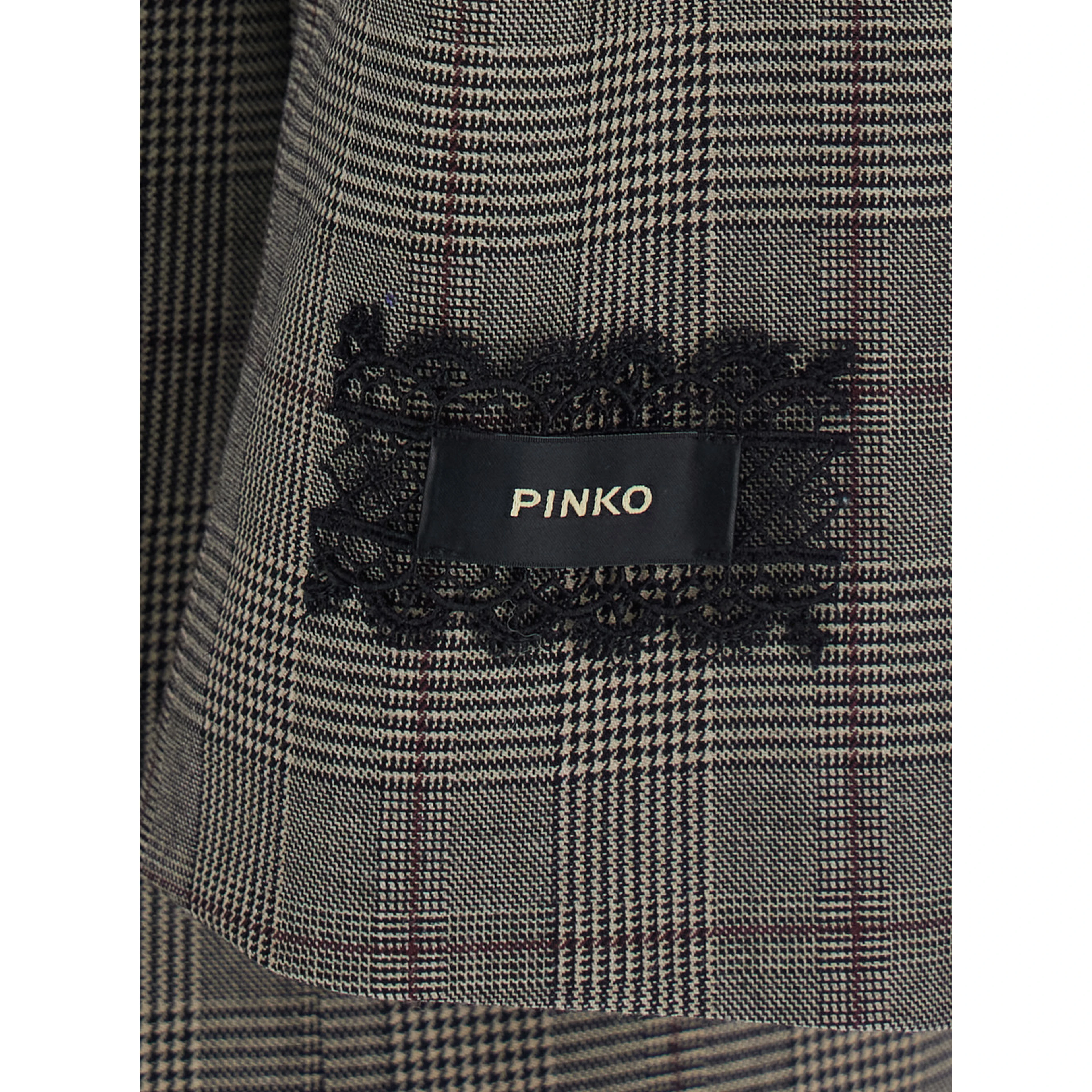 Grey Jacket with Peak revers and all-over stripes Motif in Wool Blend for women