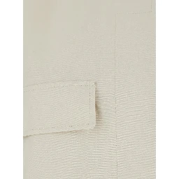 beige Jacket with classic collar and patch pockets on the front in Cotton and Tech Fabric blend Woman