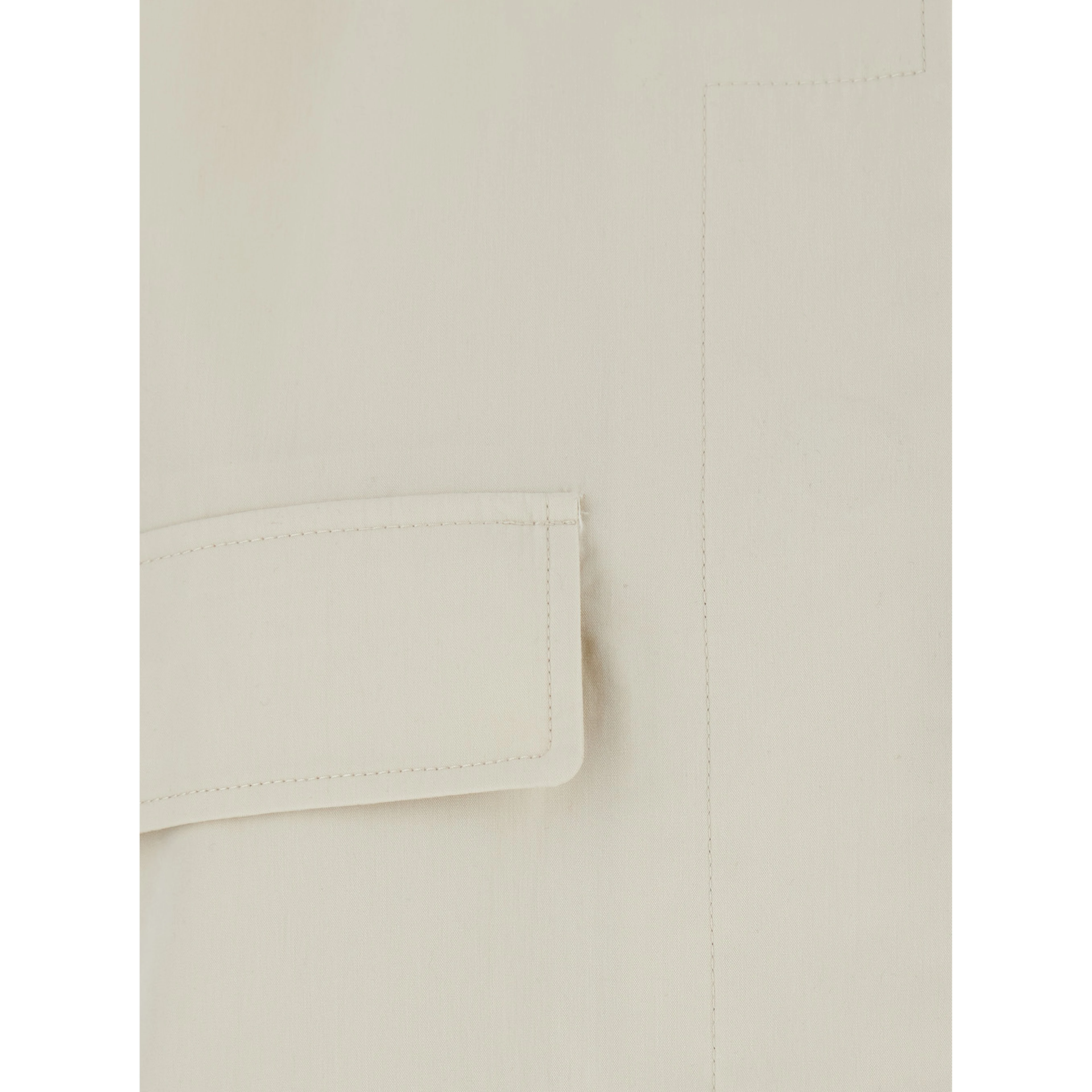 beige Jacket with classic collar and patch pockets on the front in Cotton and Tech Fabric blend Woman