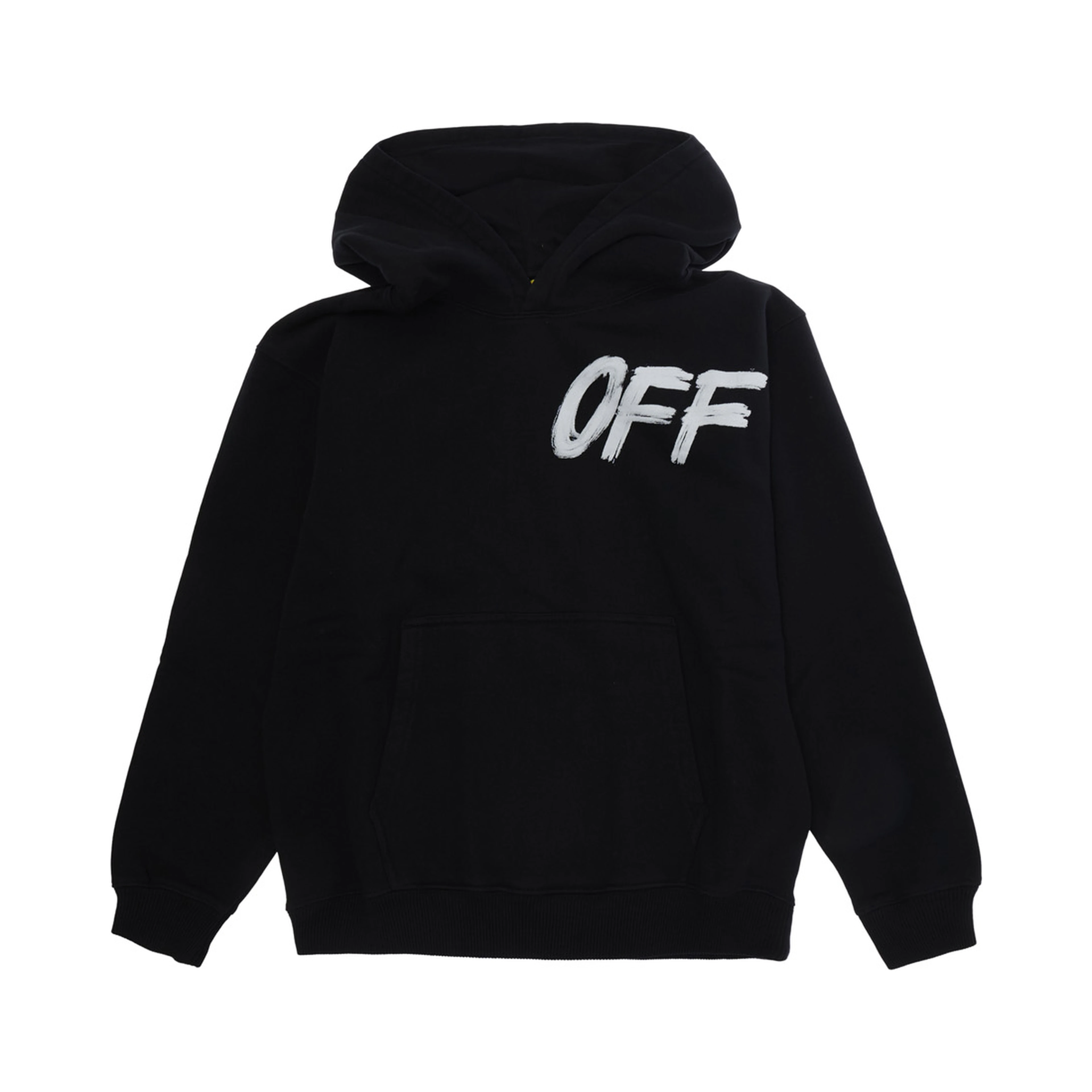 black sweatshirt with fixed hood and logo on the front and back in cotton boy