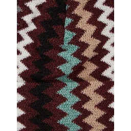 Multicolor beanie with turn-up brim ZigZag motif in wool blend for men