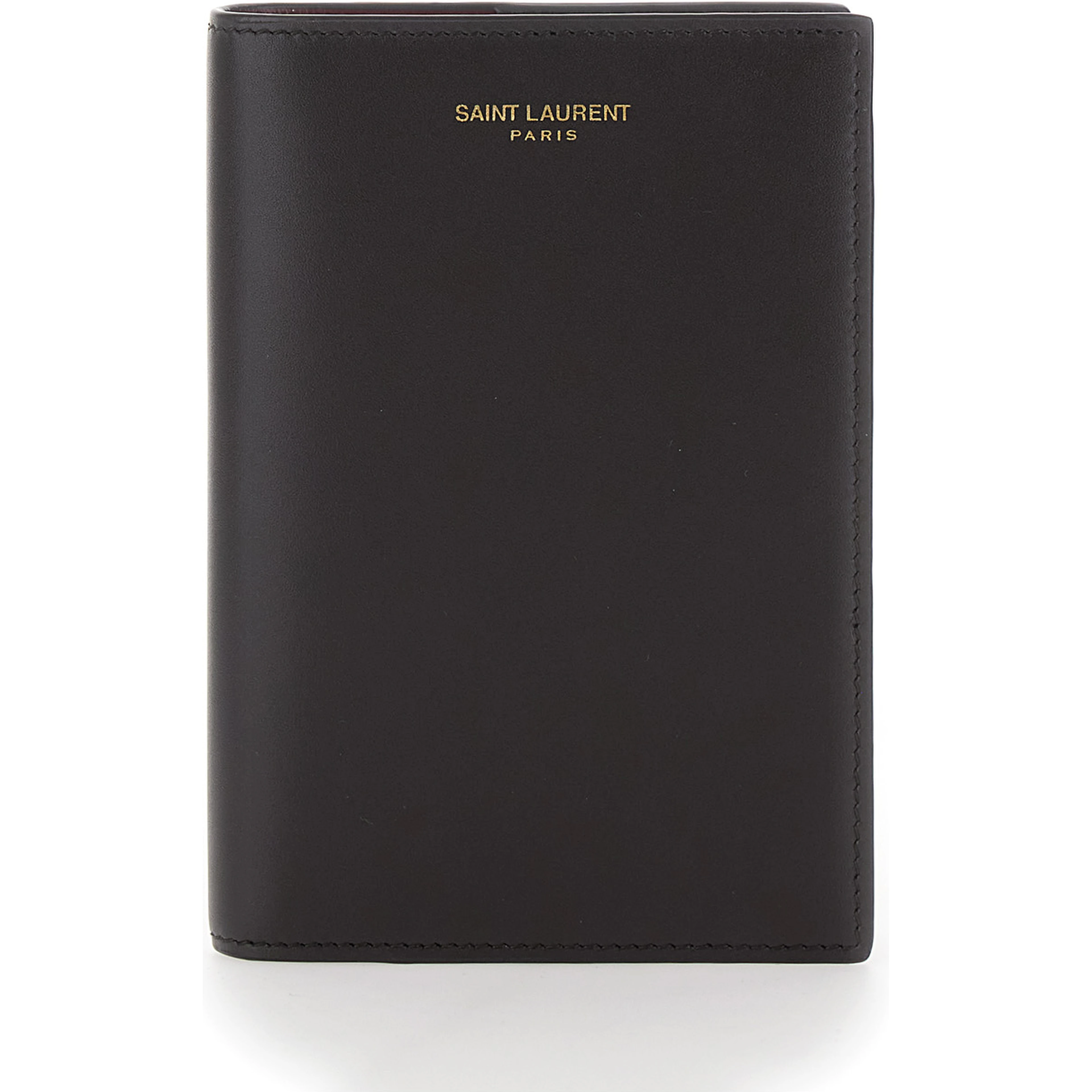 brown Bicolor document holder with Logo lettering on the front in leather for men