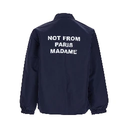 Jacket La Veste Slogan with Slogan on Front and Back in Tech Fabric Blue Men