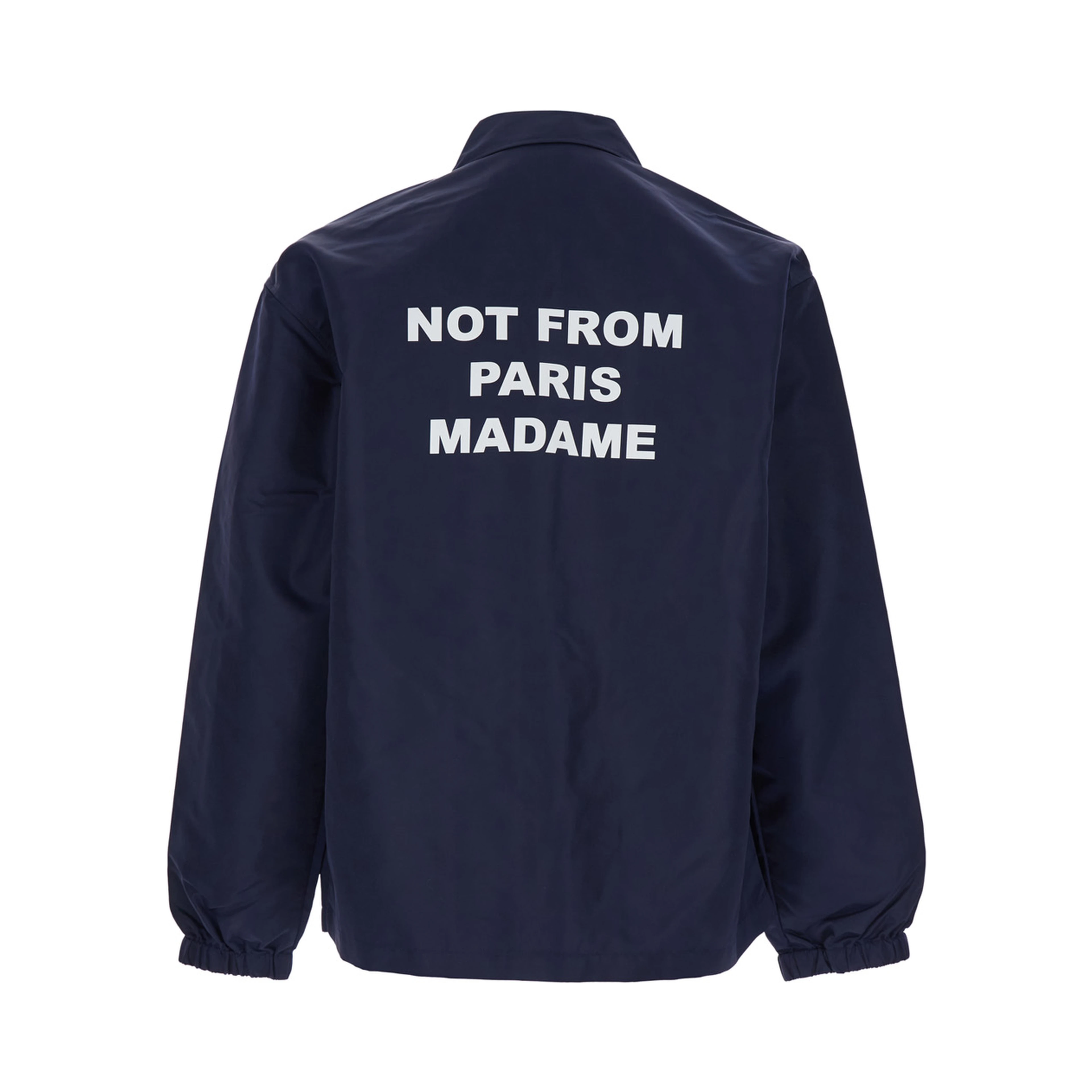 Jacket La Veste Slogan with Slogan on Front and Back in Tech Fabric Blue Men