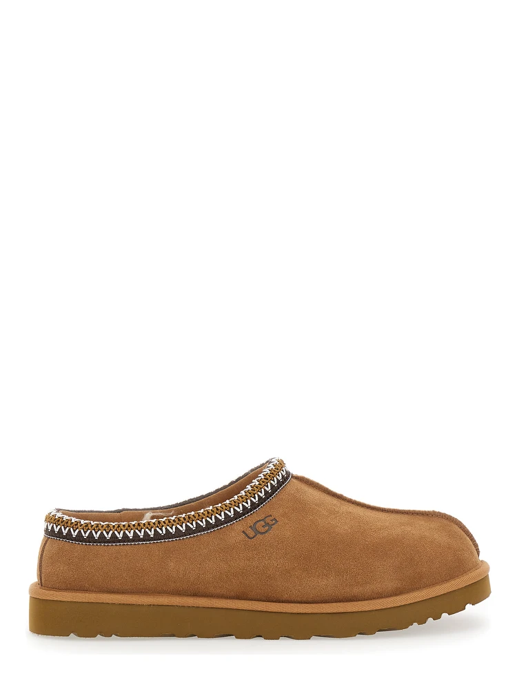 Mules Tasman with Braided Edge in Brown Suede for Men