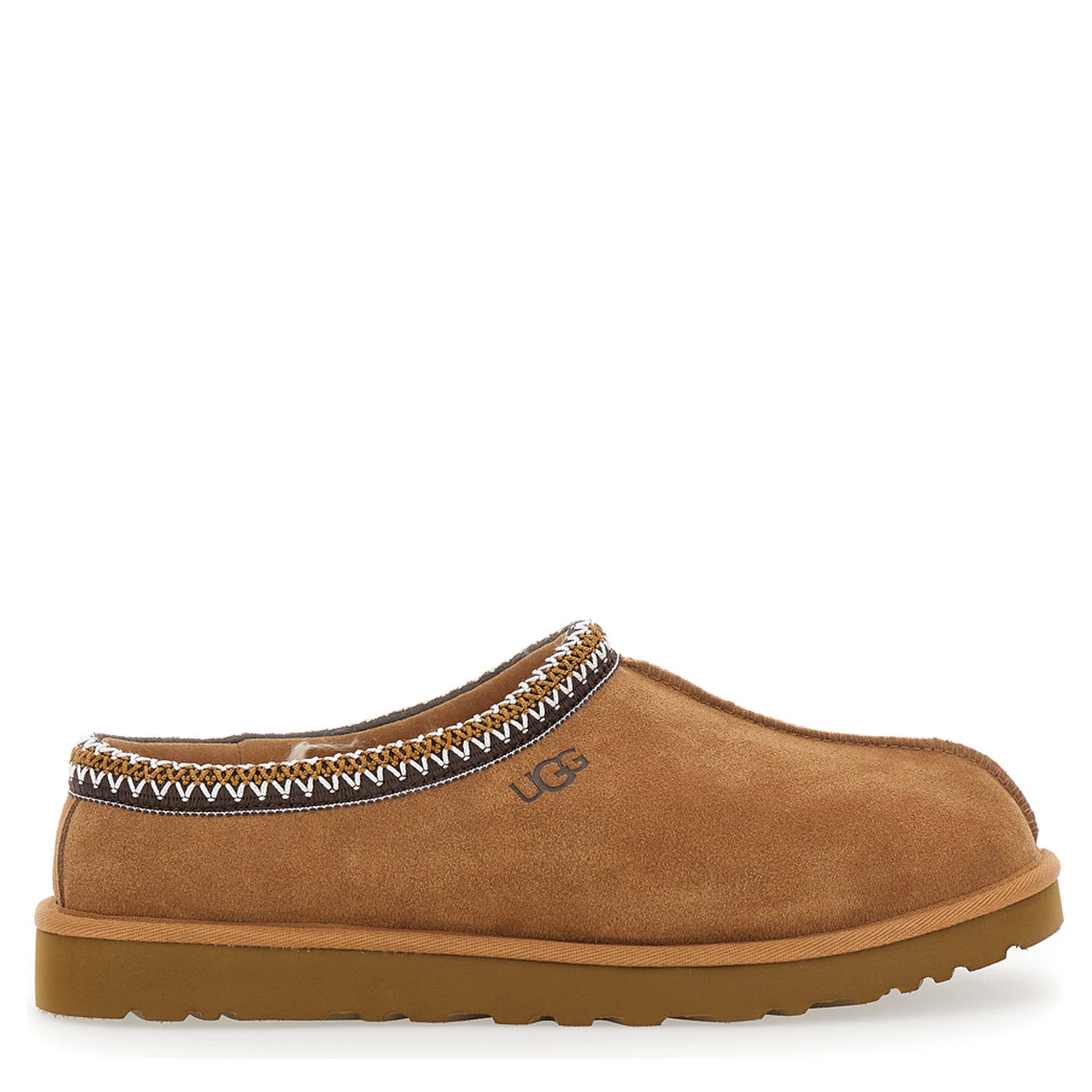 Mules Tasman with Braided Edge in Brown Suede for Men