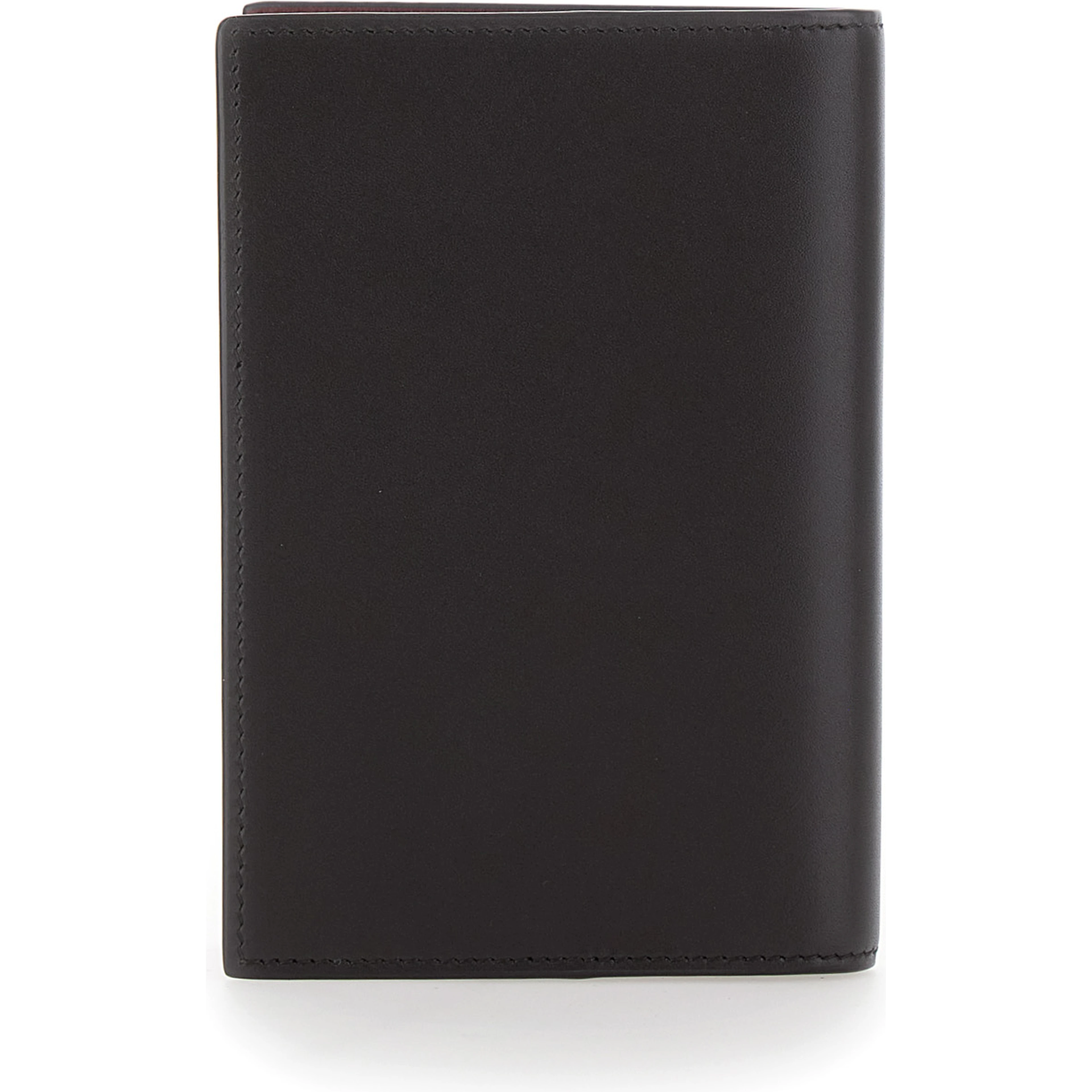 brown Bicolor document holder with Logo lettering on the front in leather for men