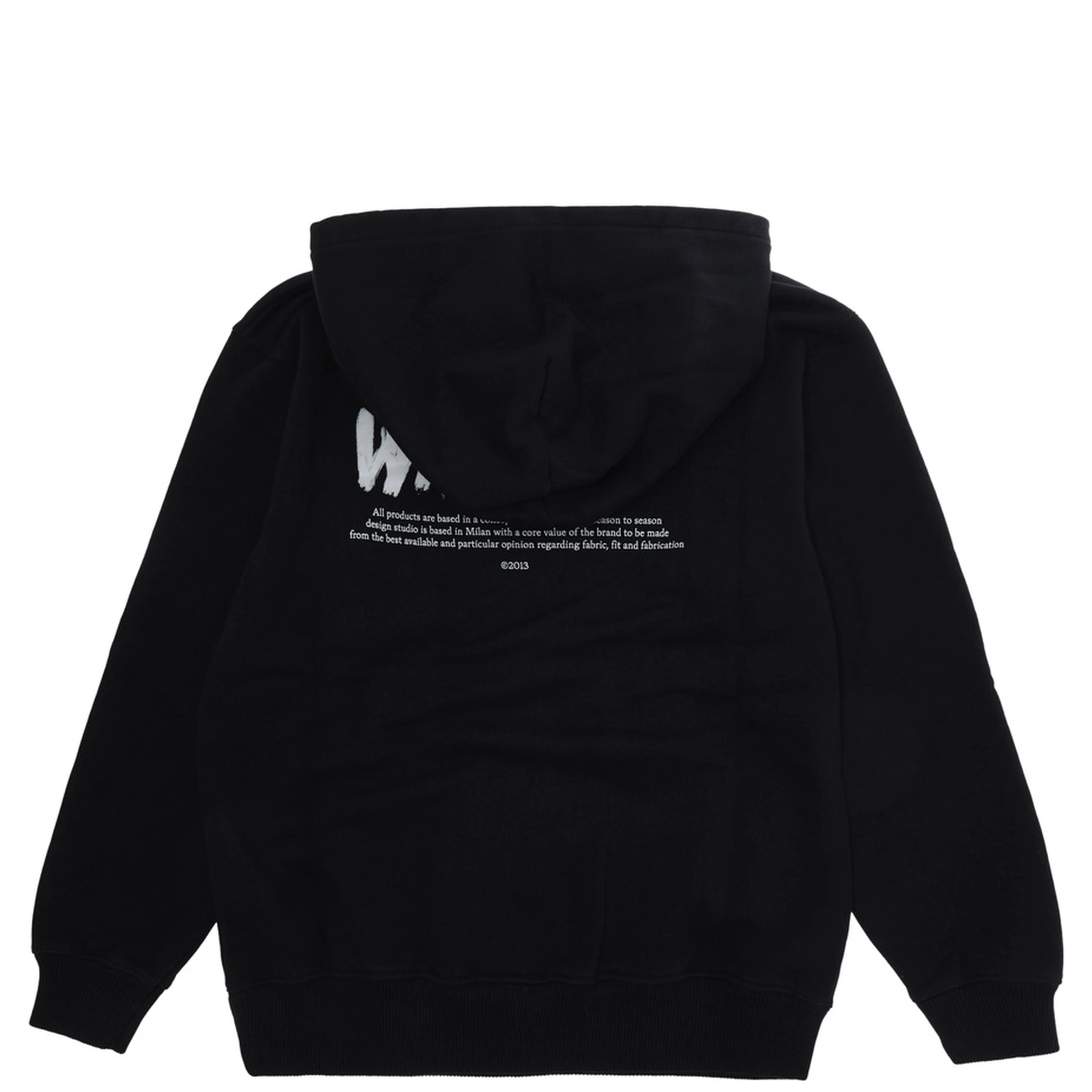 black sweatshirt with fixed hood and logo on the front and back in cotton boy