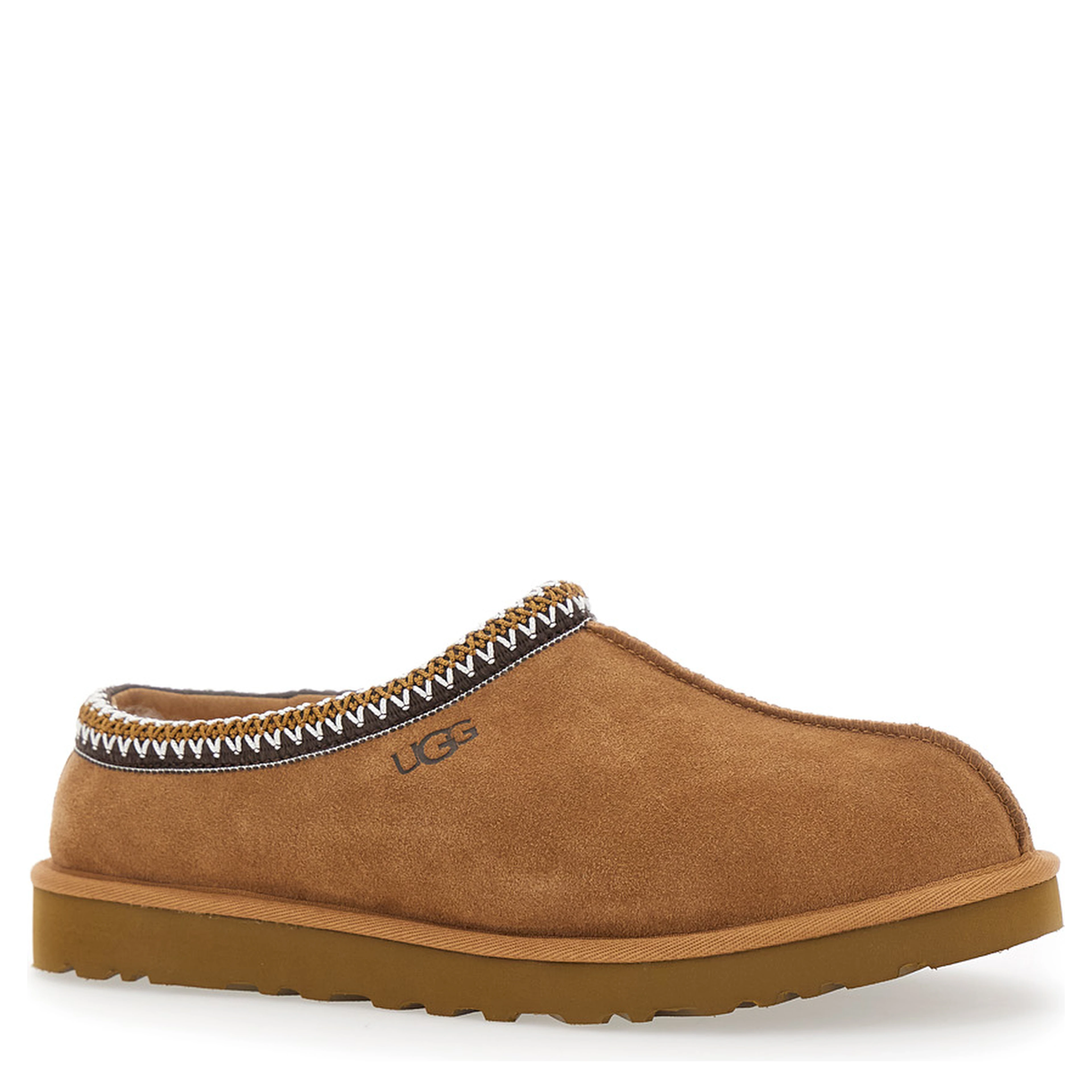 Mules Tasman with Braided Edge in Brown Suede for Men