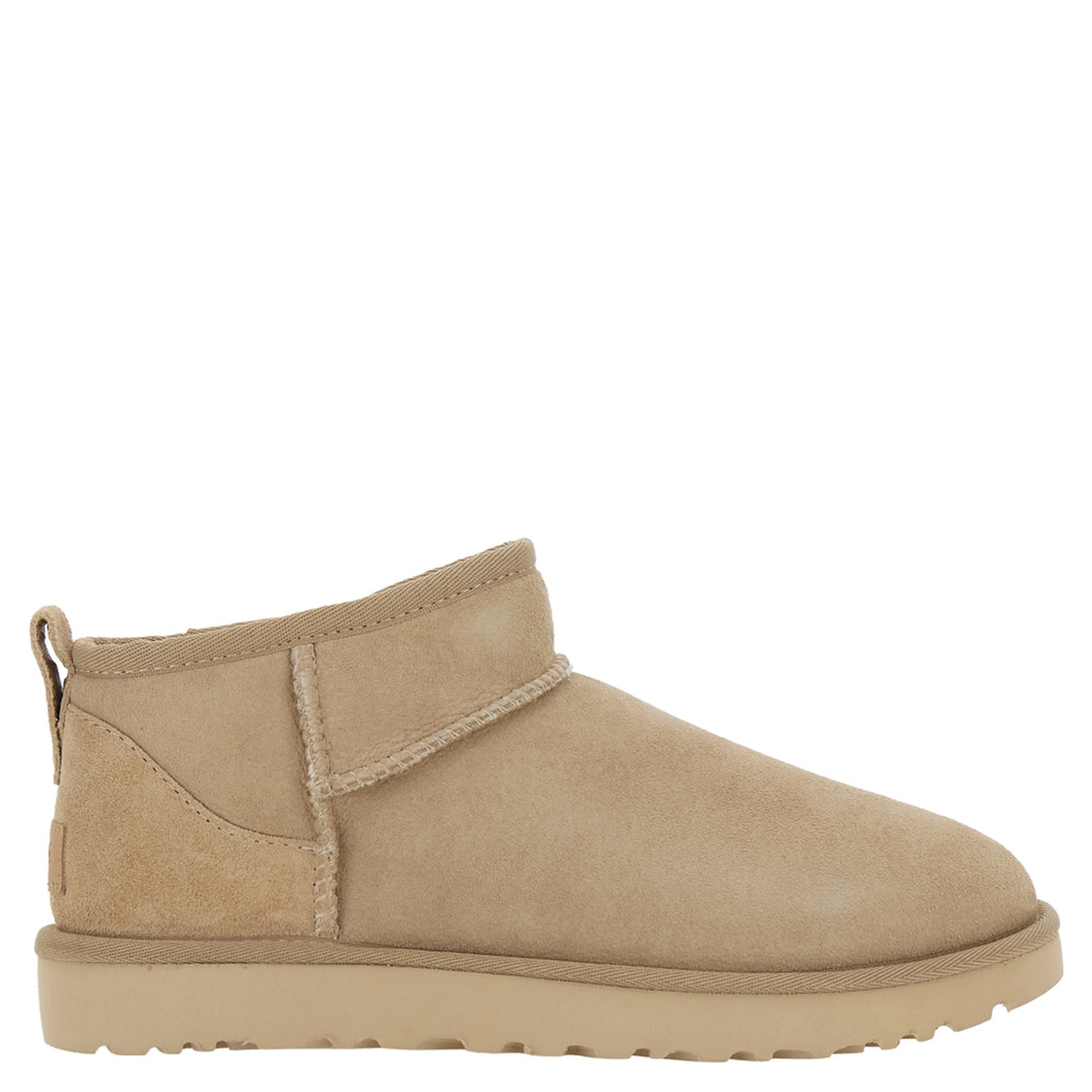 Boots CLASSIC ULTRA MINI Beige in Leather Woman