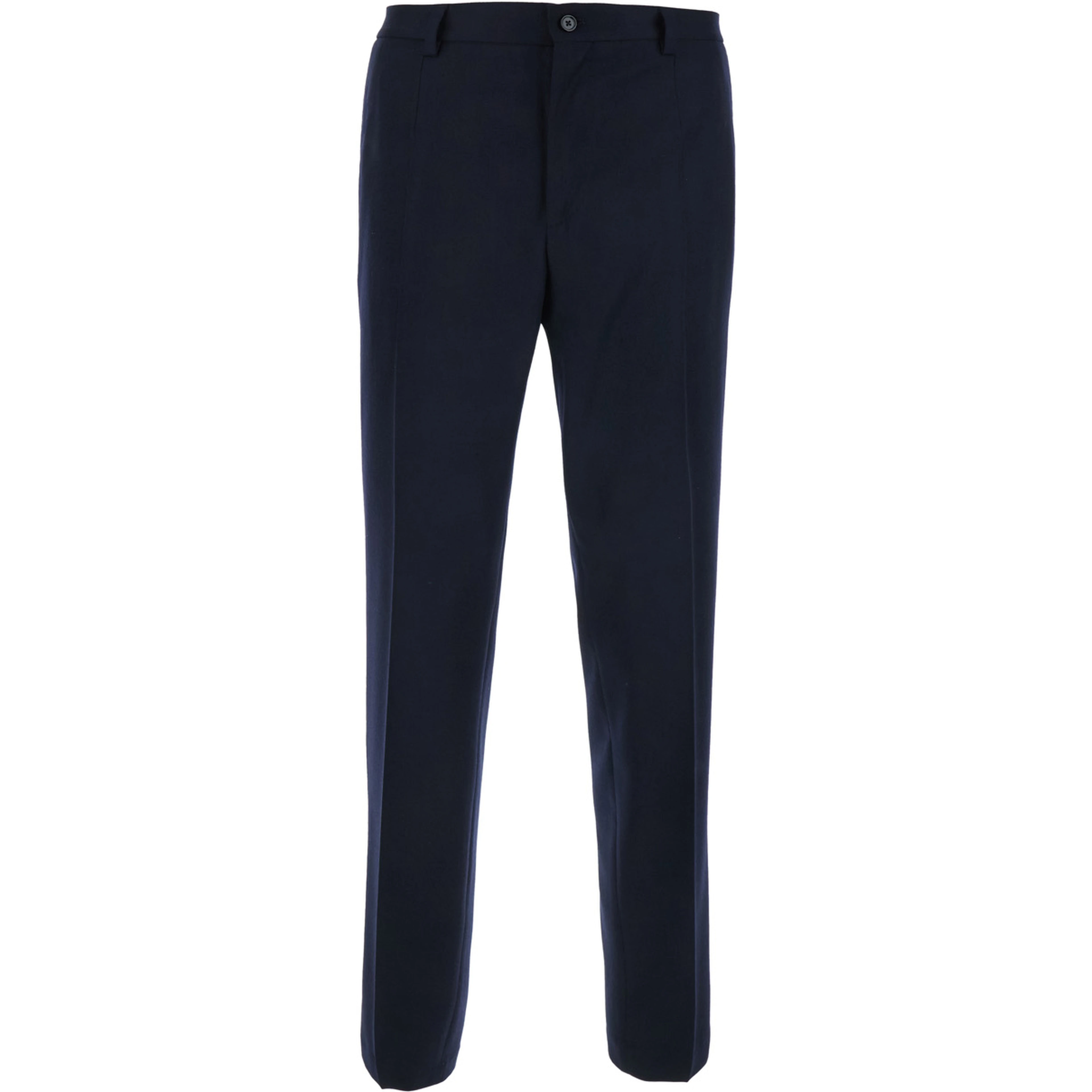 Blue pants with belt loops and back pockets in flannel for men