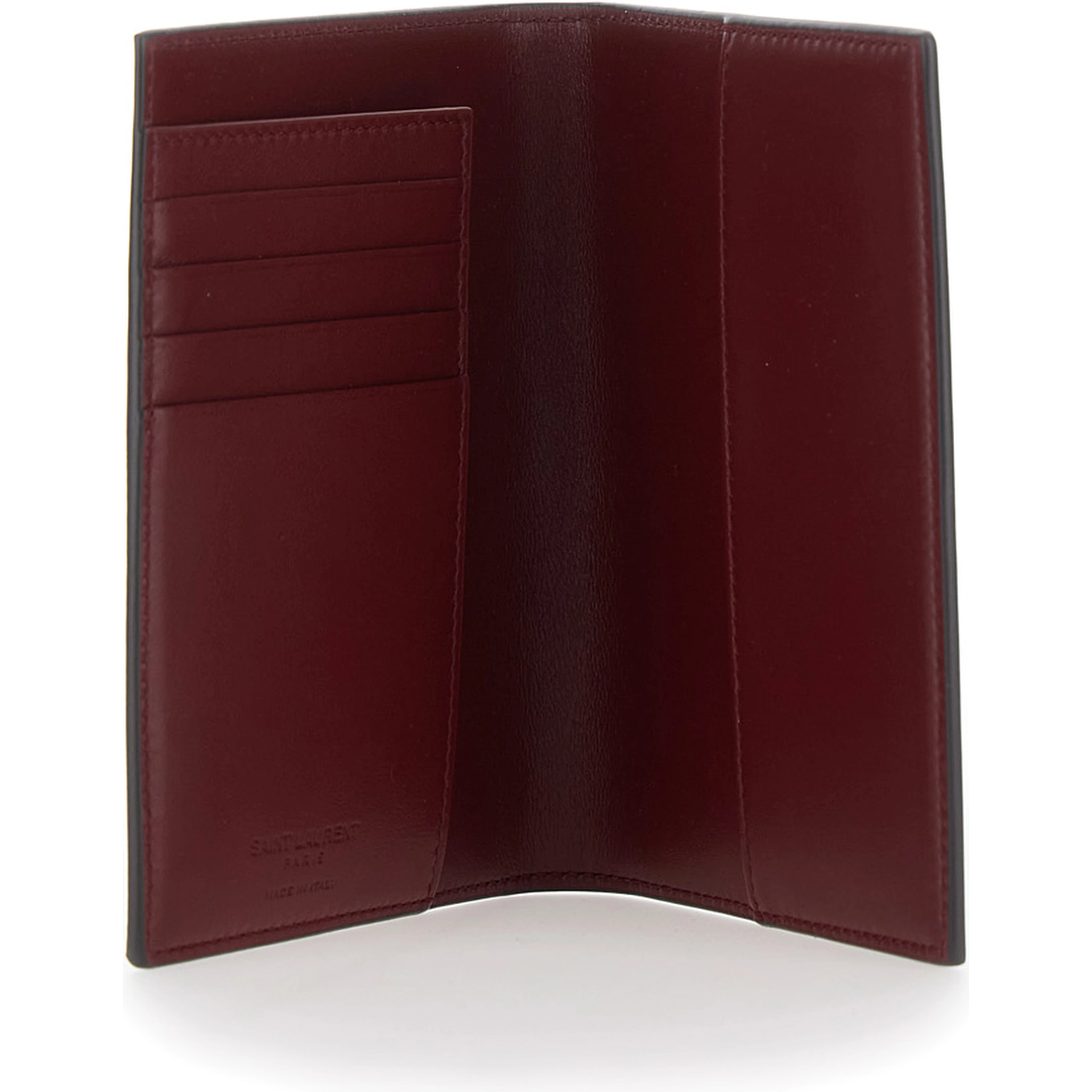 brown Bicolor document holder with Logo lettering on the front in leather for men