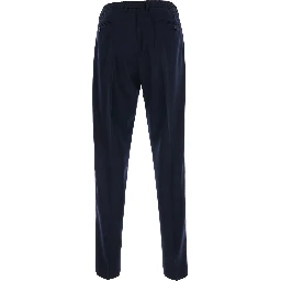 Blue pants with belt loops and back pockets in flannel for men