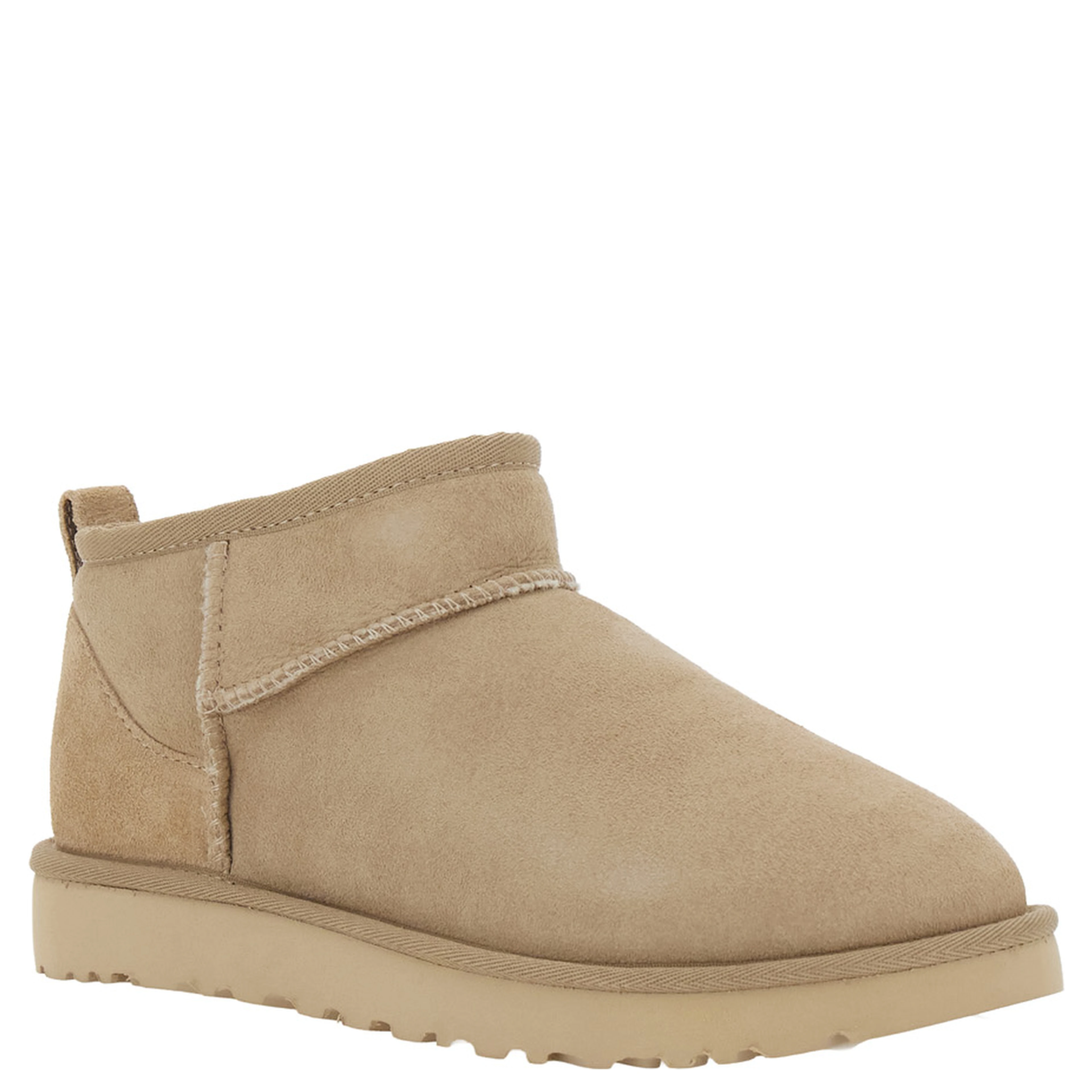 Boots CLASSIC ULTRA MINI Beige in Leather Woman