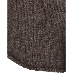 Brown Sweater with Wide Neck and Tone-on-Tone Mini Logo in Cashmere for Women