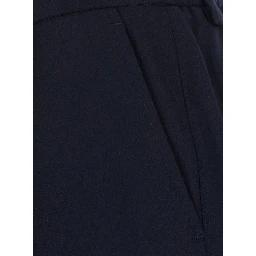 Blue pants with belt loops and back pockets in flannel for men